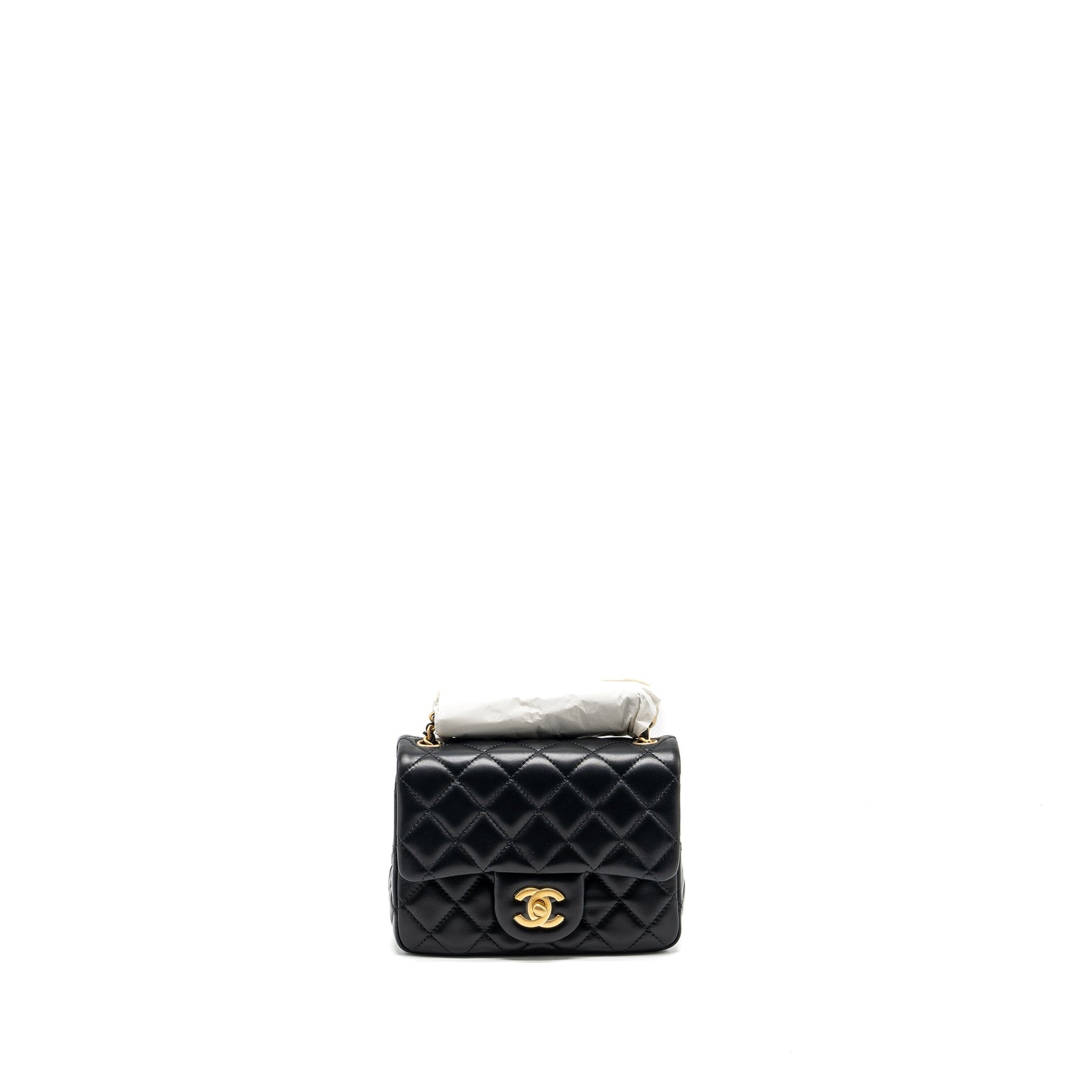 Chanel pearl crush square flap lambskin GHW Black Shoulder Bag Ghw Microchip