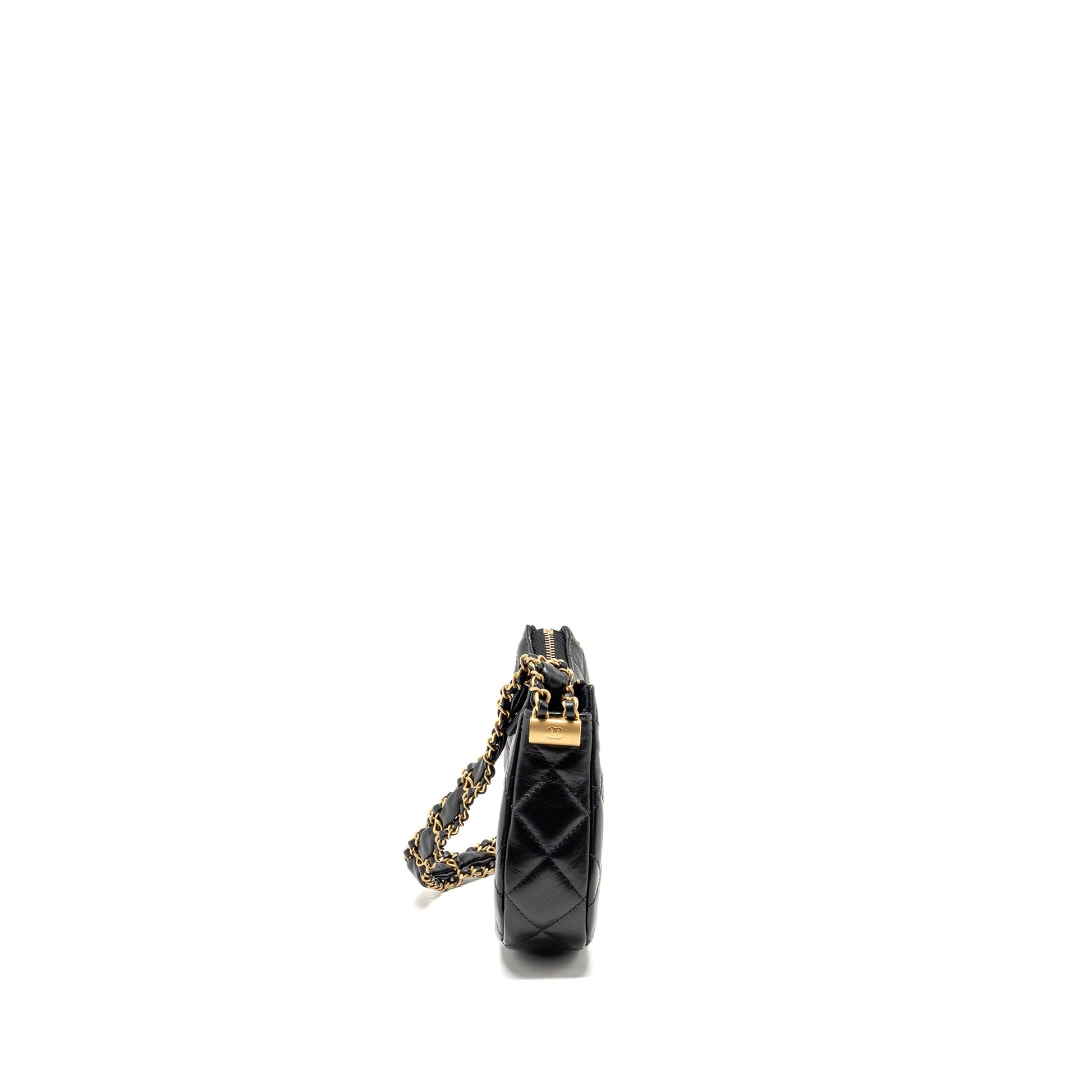 Chanel 23K 19 hobo calfskin GHW Microchip Black Small Shoulder Bag