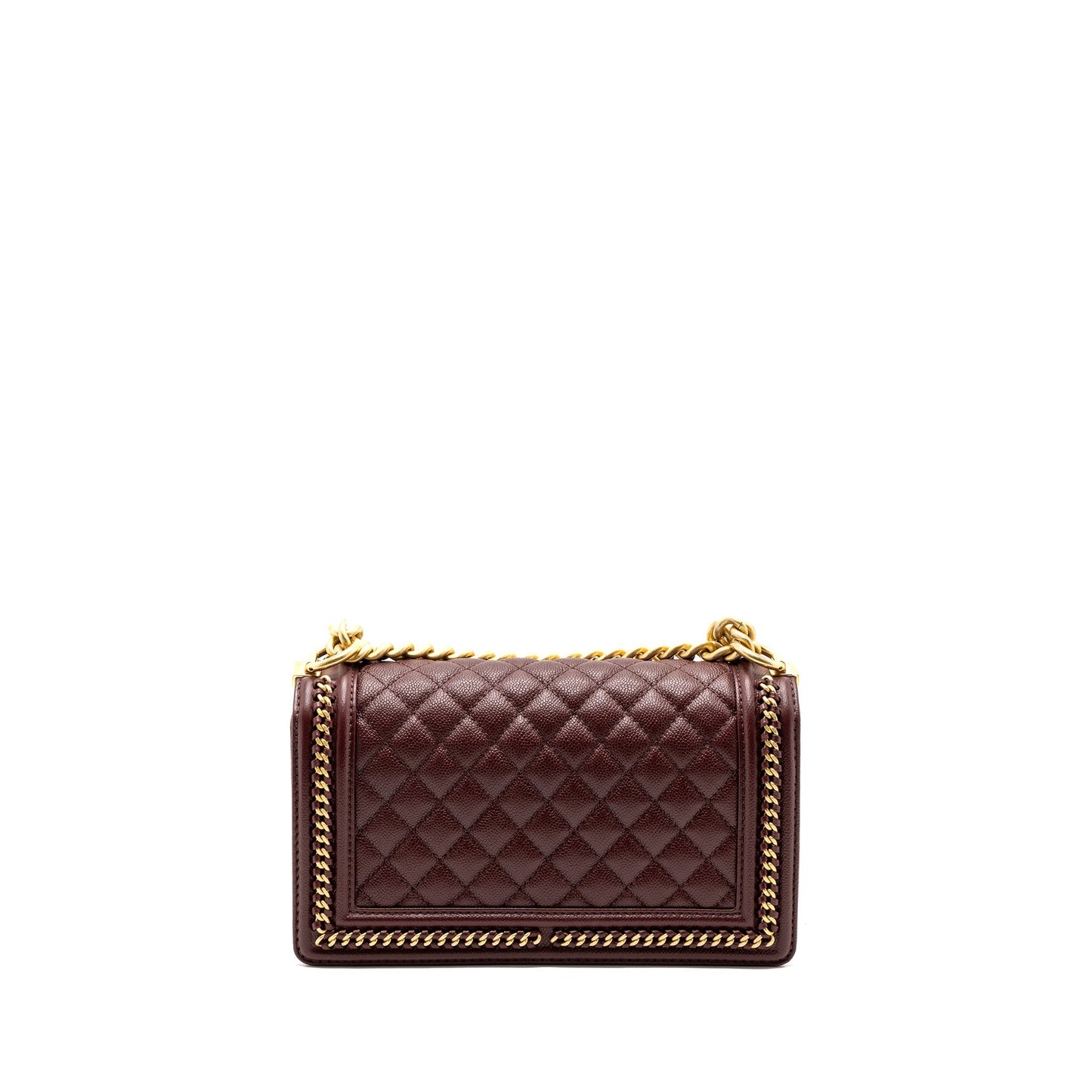 Chanel Boy Limited Edition Caviar Burgundy GHW Handbag