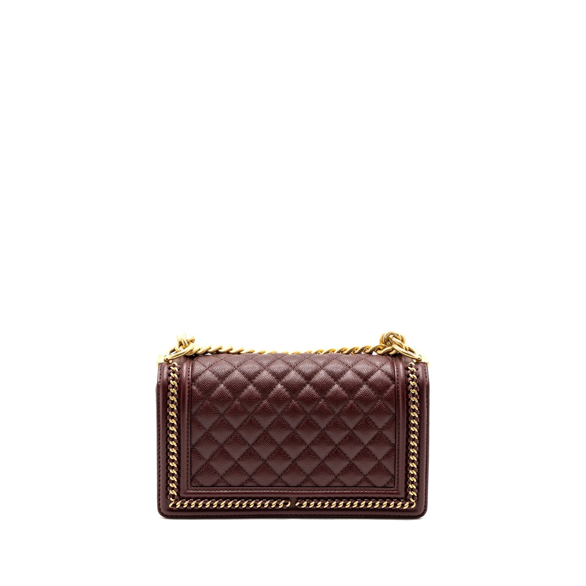 Chanel Boy Limited Edition Caviar Burgundy GHW Handbag