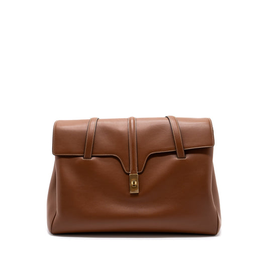 Celine Soft Purse Smooth Calfskin Handbag Tan Large Travel Bag