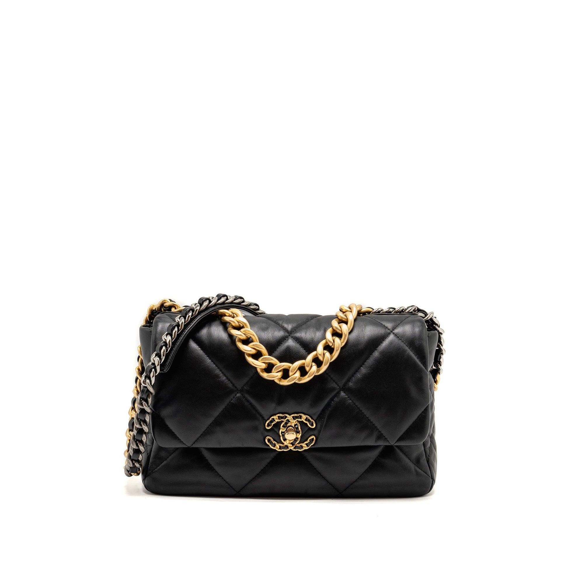 Chanel 19 Goatskin Hardware Multicolour Black Handbag 7