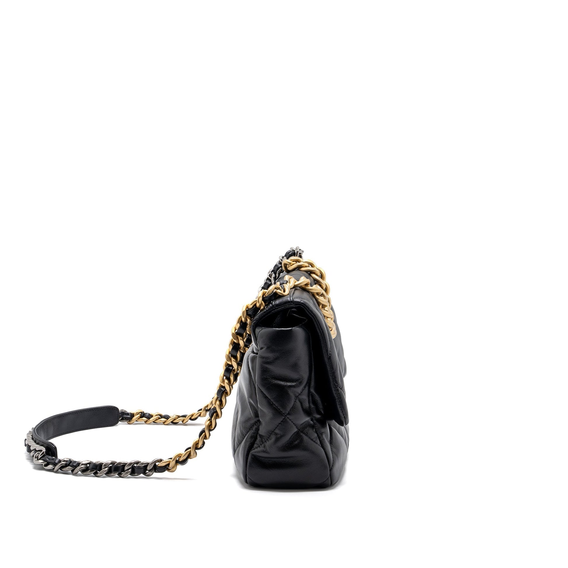 Chanel 19 Goatskin hardware Multicolour Black Handbag 5