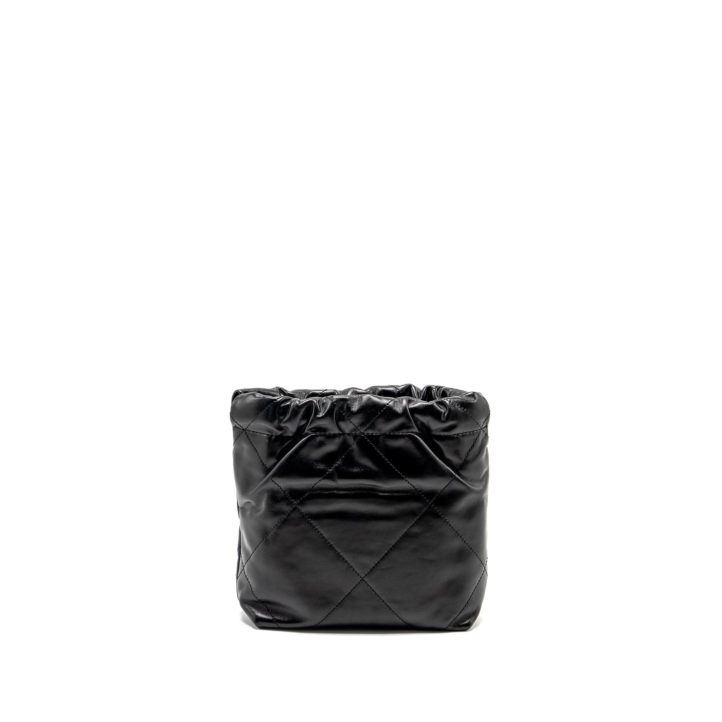 Chanel 23K 22 Shiny Calfskin GHW Microchip Black Mini Bag
