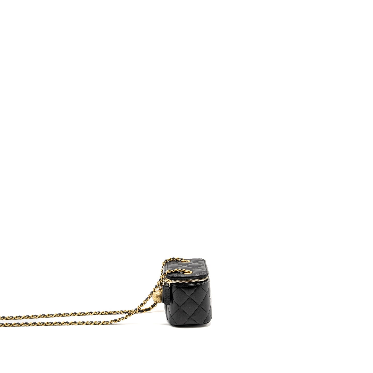 Chanel Pearl Crush Vanity Lambskin GHW Black Mini Bag 8