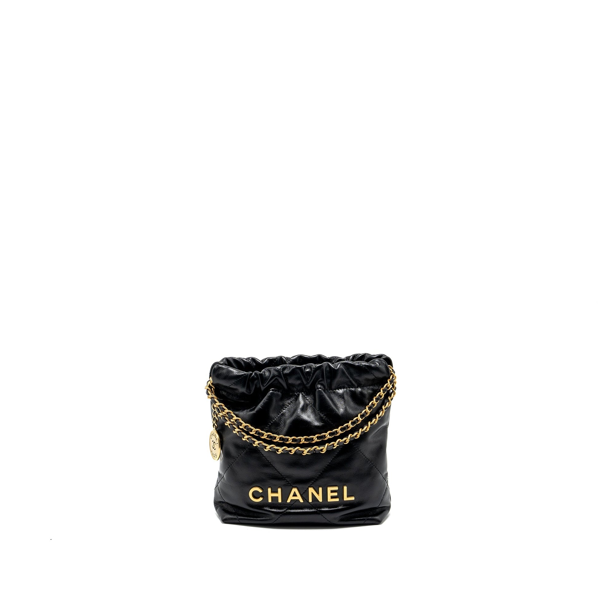 Chanel 22 shiny calfskin GHW microchip Black Mini Bag Ghwmicrochip 1
