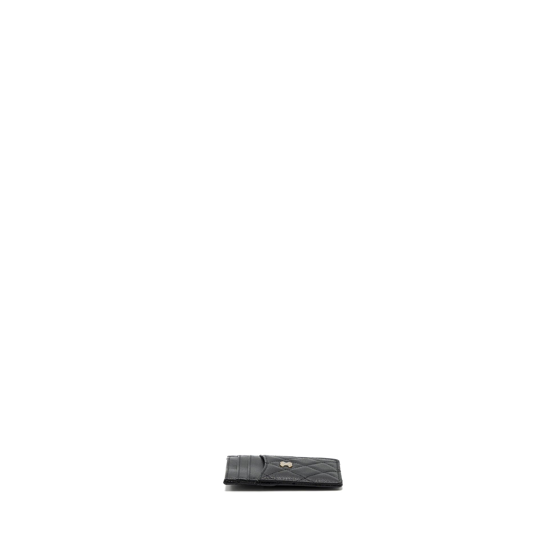 Chanel 23K vertical card holder caviar LGHW Black Wallet Case