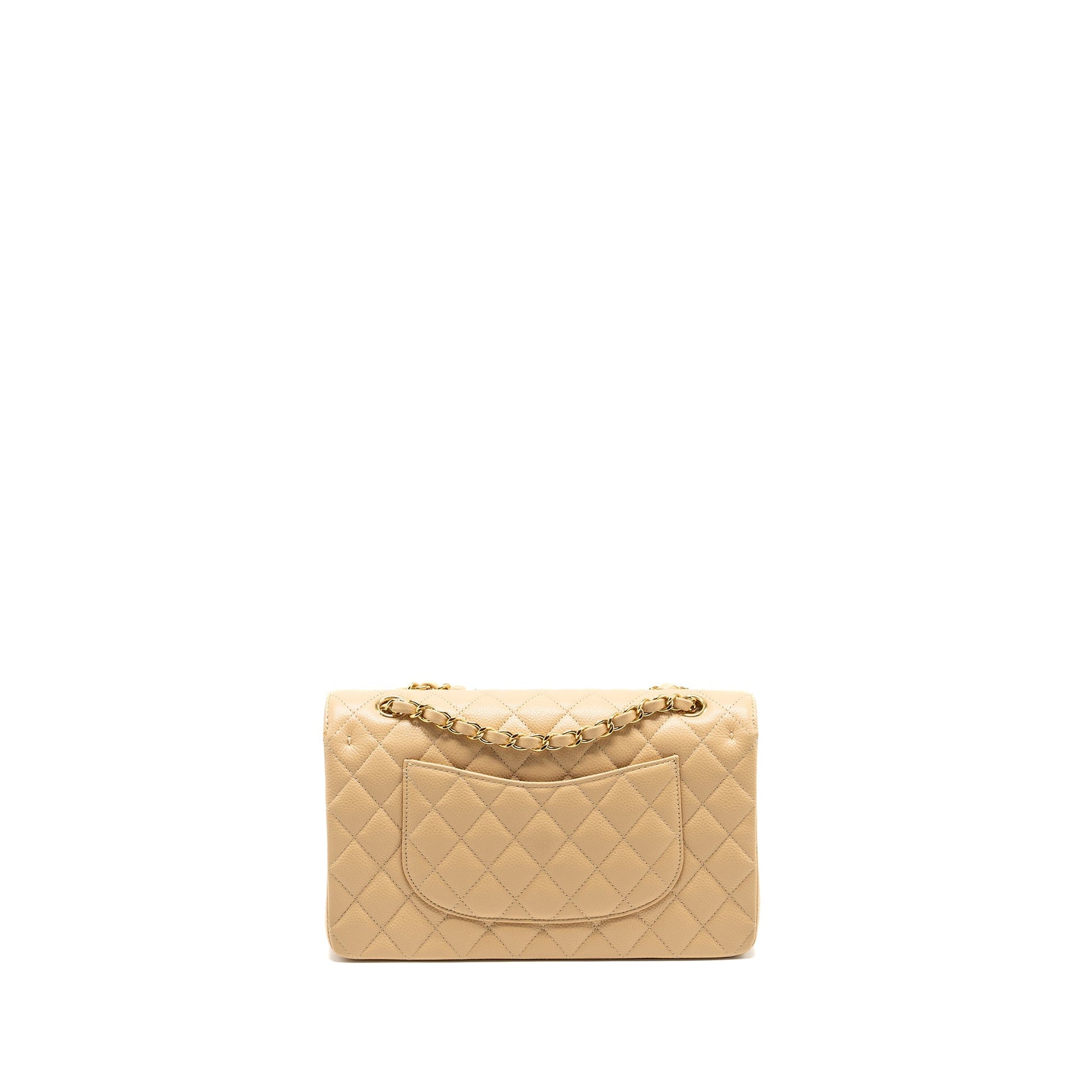 Chanel Classic Double Flap Caviar GHW Beige Shoulder Bag Ghw 3