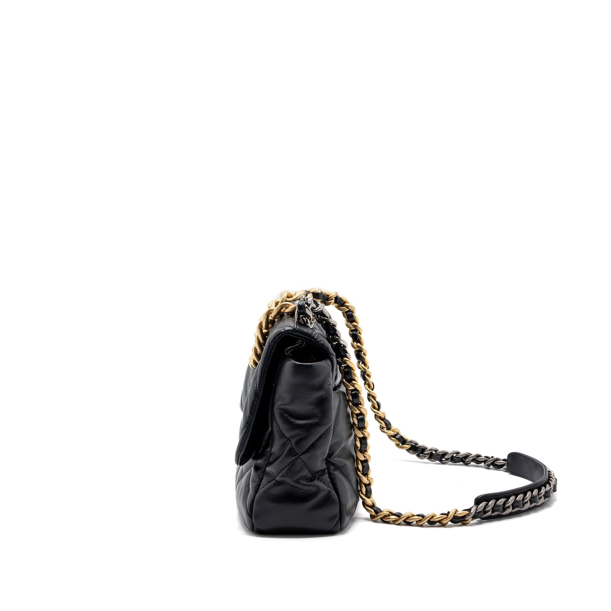 Chanel 19 Goatskin hardware Multicolour Black Handbag 5