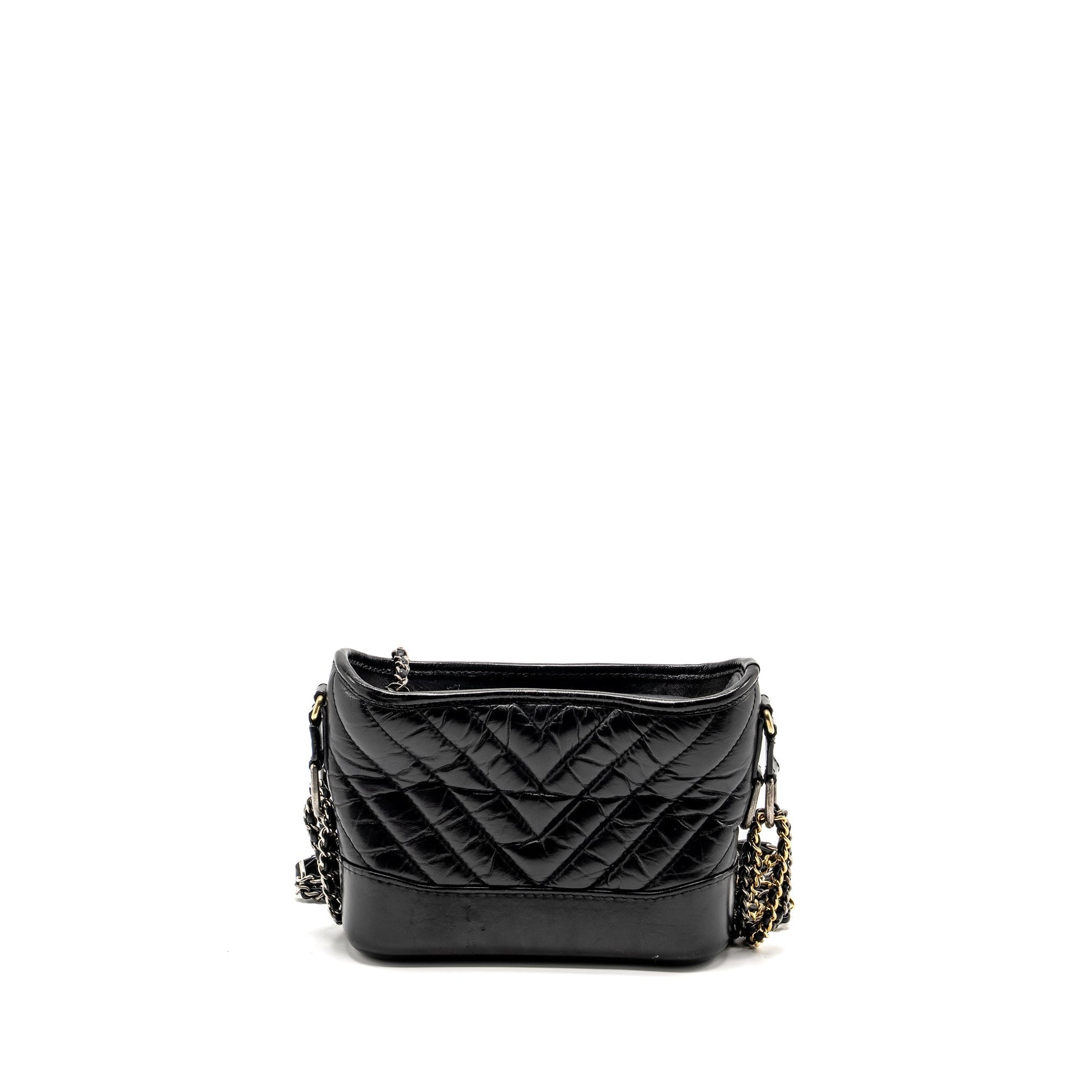 Chanel Chevron Gabrielle hobo calfskin hardware Multicolour Black Small Shoulder Bag Hardware 1