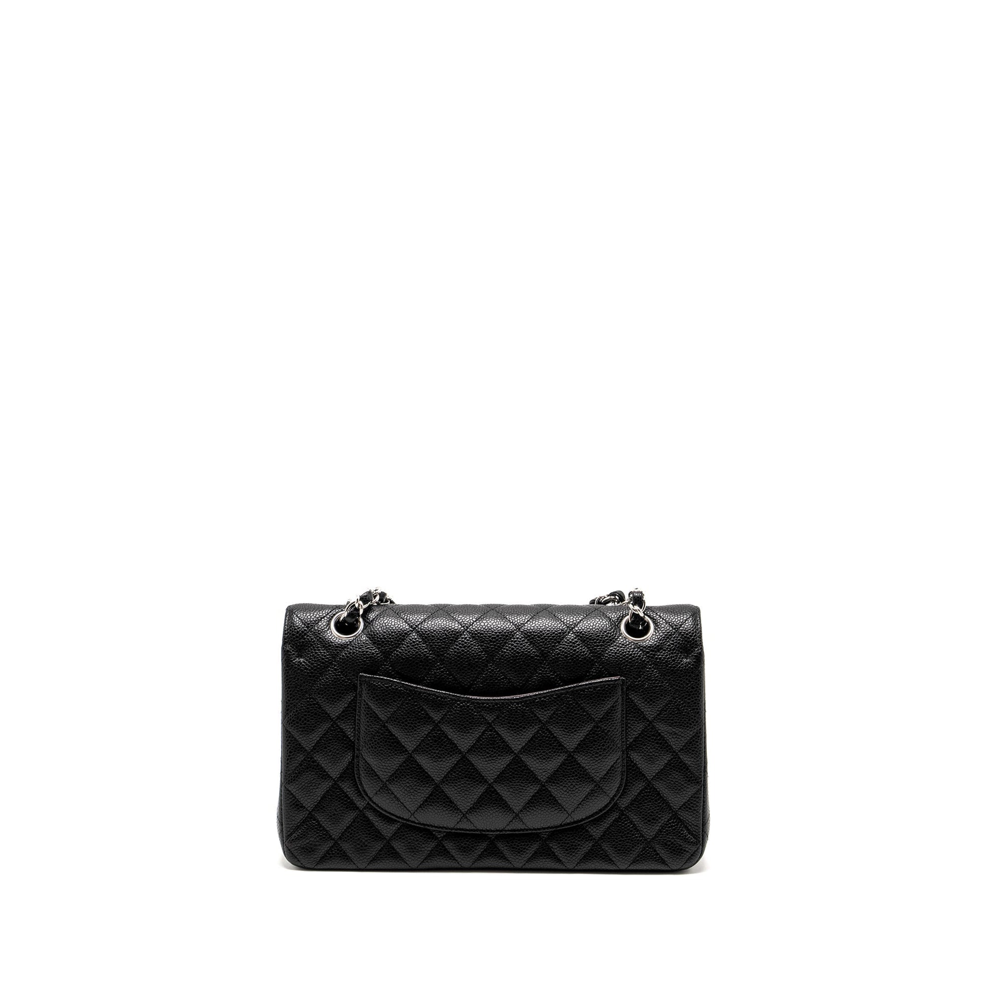 Chanel Classic Double Flap Caviar SHW Microchip Black Shoulder Bag Microchip 2