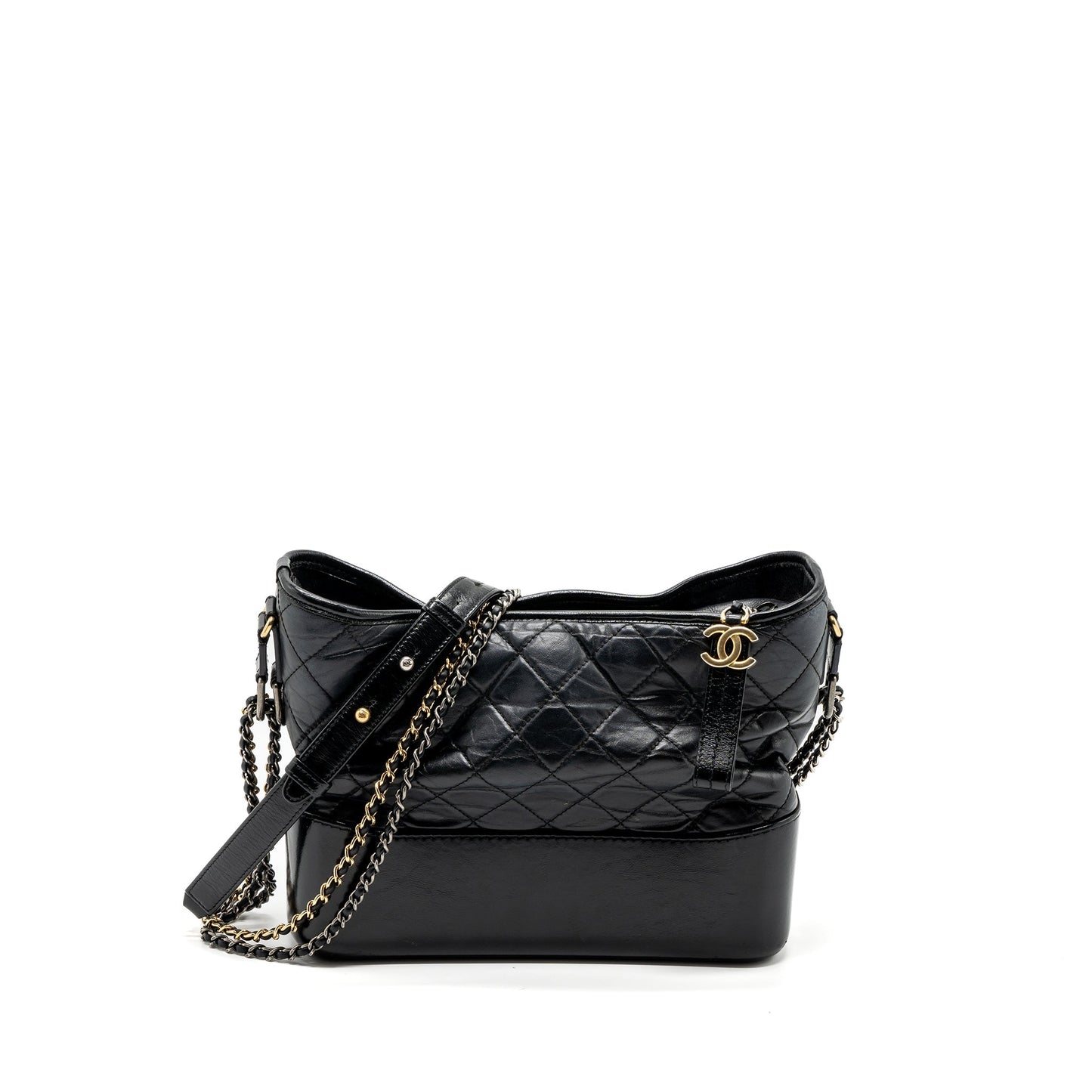 Chanel Gabrielle Hobo Aged Calfskin Hardware Multicolour Black Shoulder Bag Multicolour Hardware
