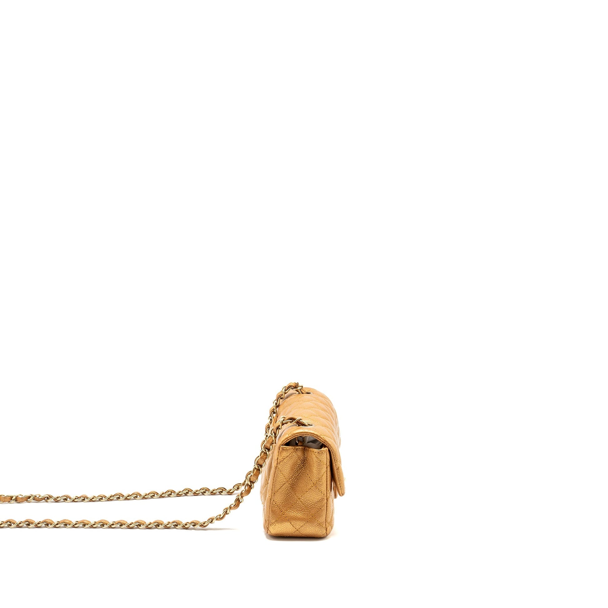 Chanel Rectangular Flap Calfskin Iridescent Dark GHW Gold Shoulder Bag