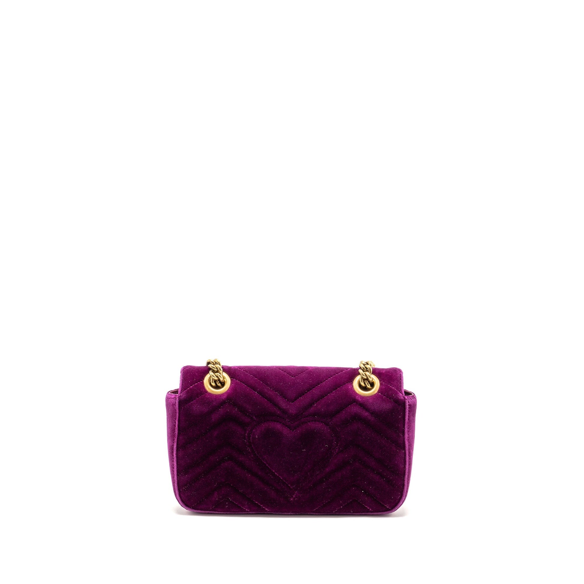 Gucci Marmont Shoulder Bag Velvet Hot Pink Mini