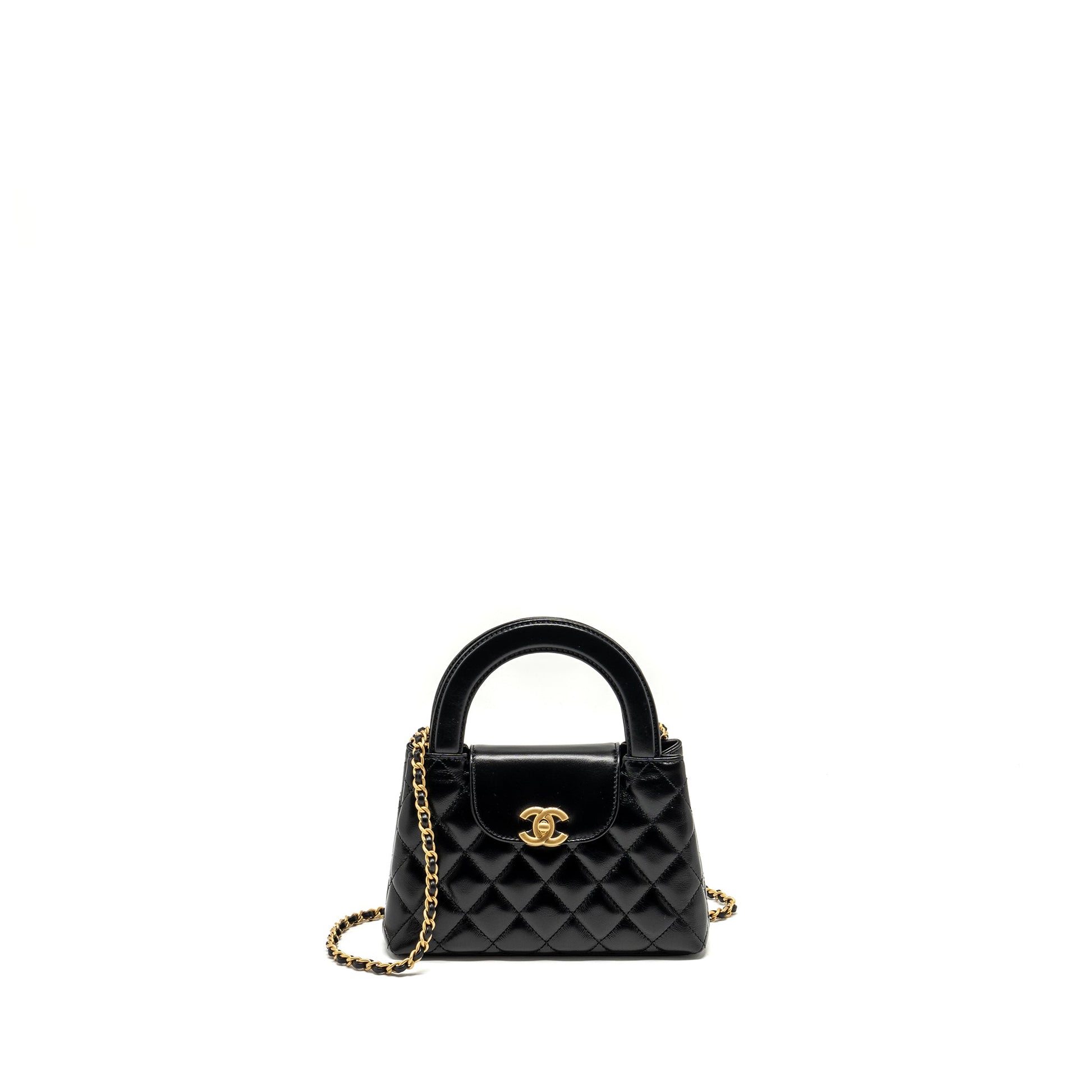Chanel 24a Shopping Kelly Calfskin GHW microchip Black Tote Bag