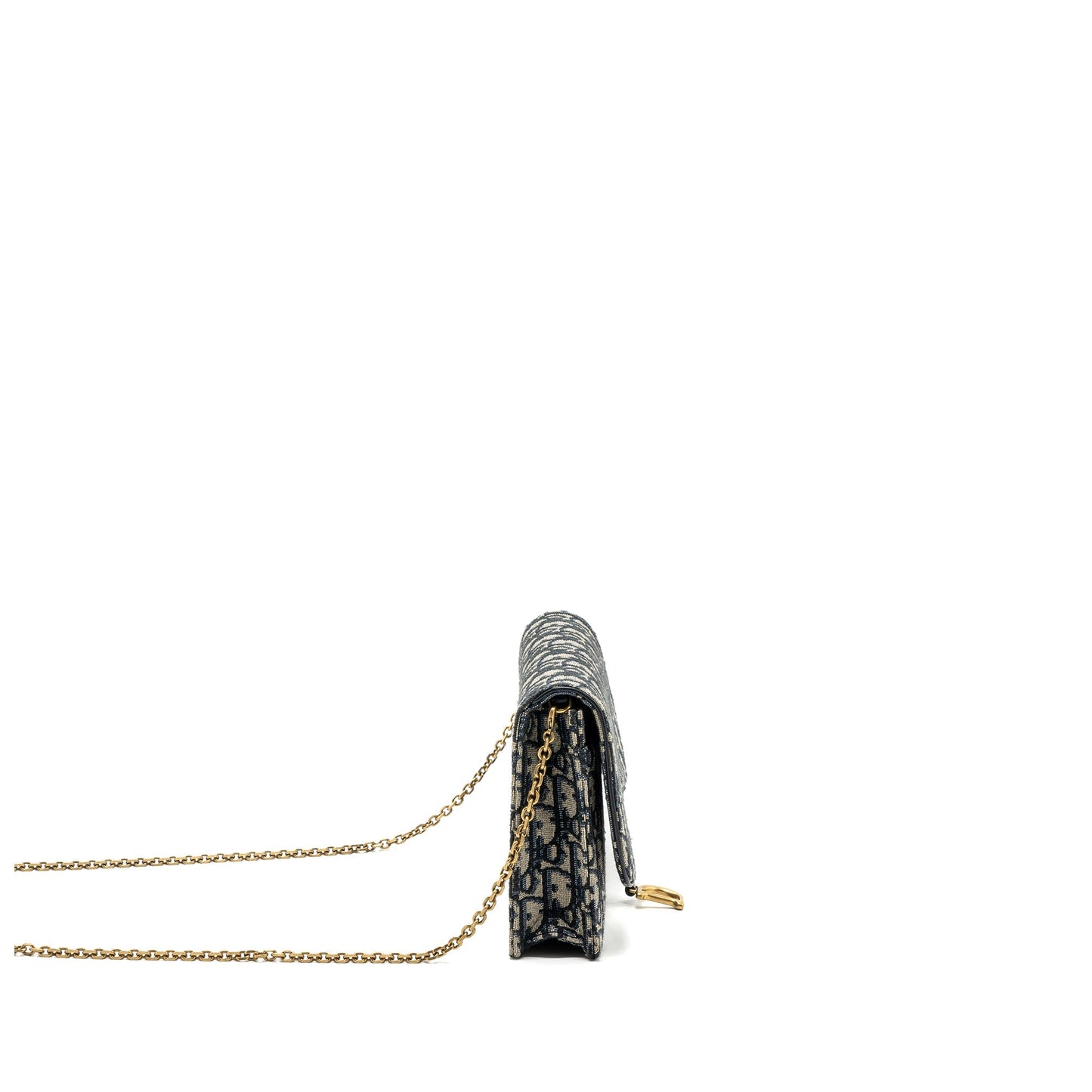 Dior Saddle Pouch With Oblique Jacquard Handbag Blue Chain Travel Bag Blue Handbag