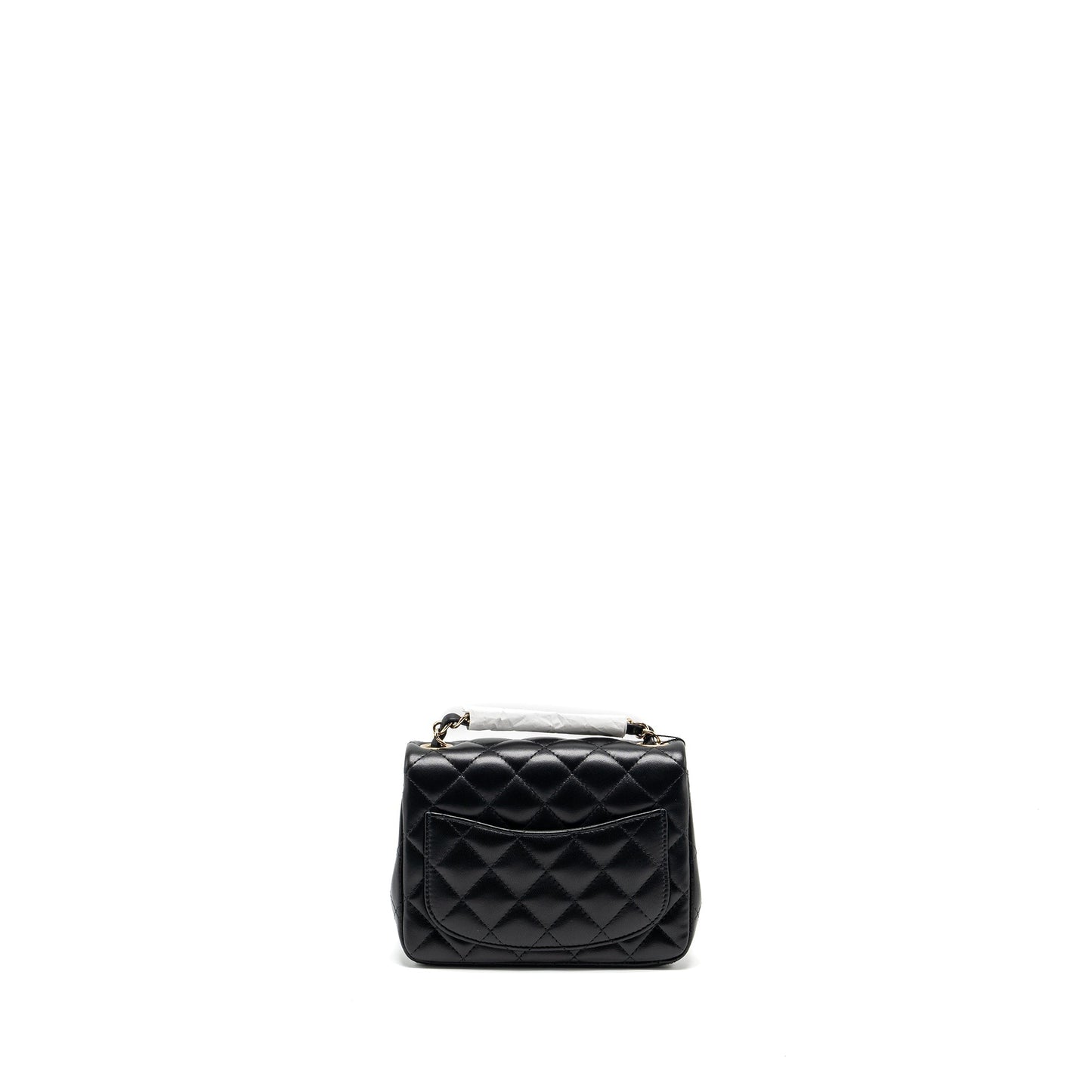 Chanel square flap lambskin LGHW microchip Black Shoulder Bag Microchip 1
