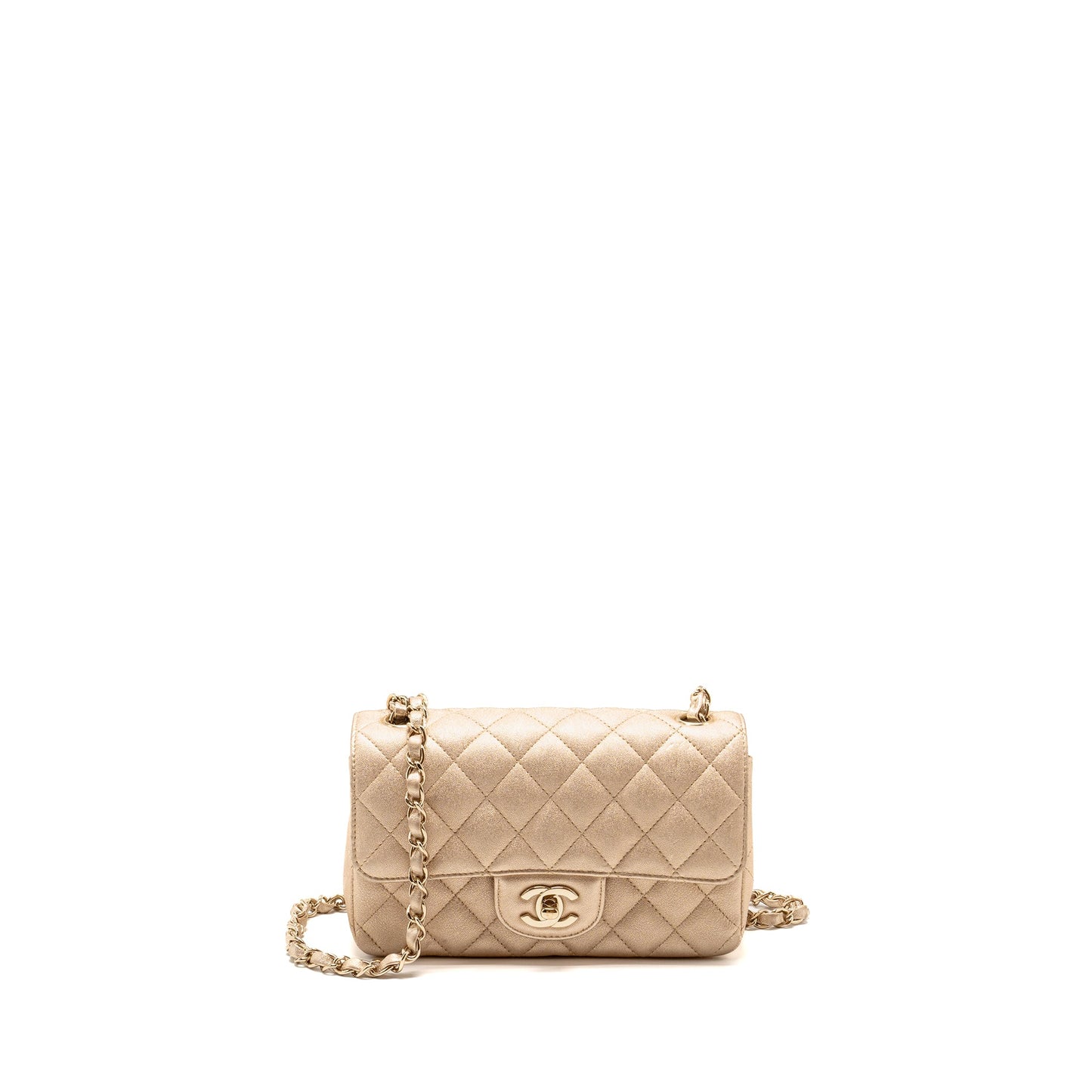 Chanel Rectangular flap lambskin Gold Shoulder Bag