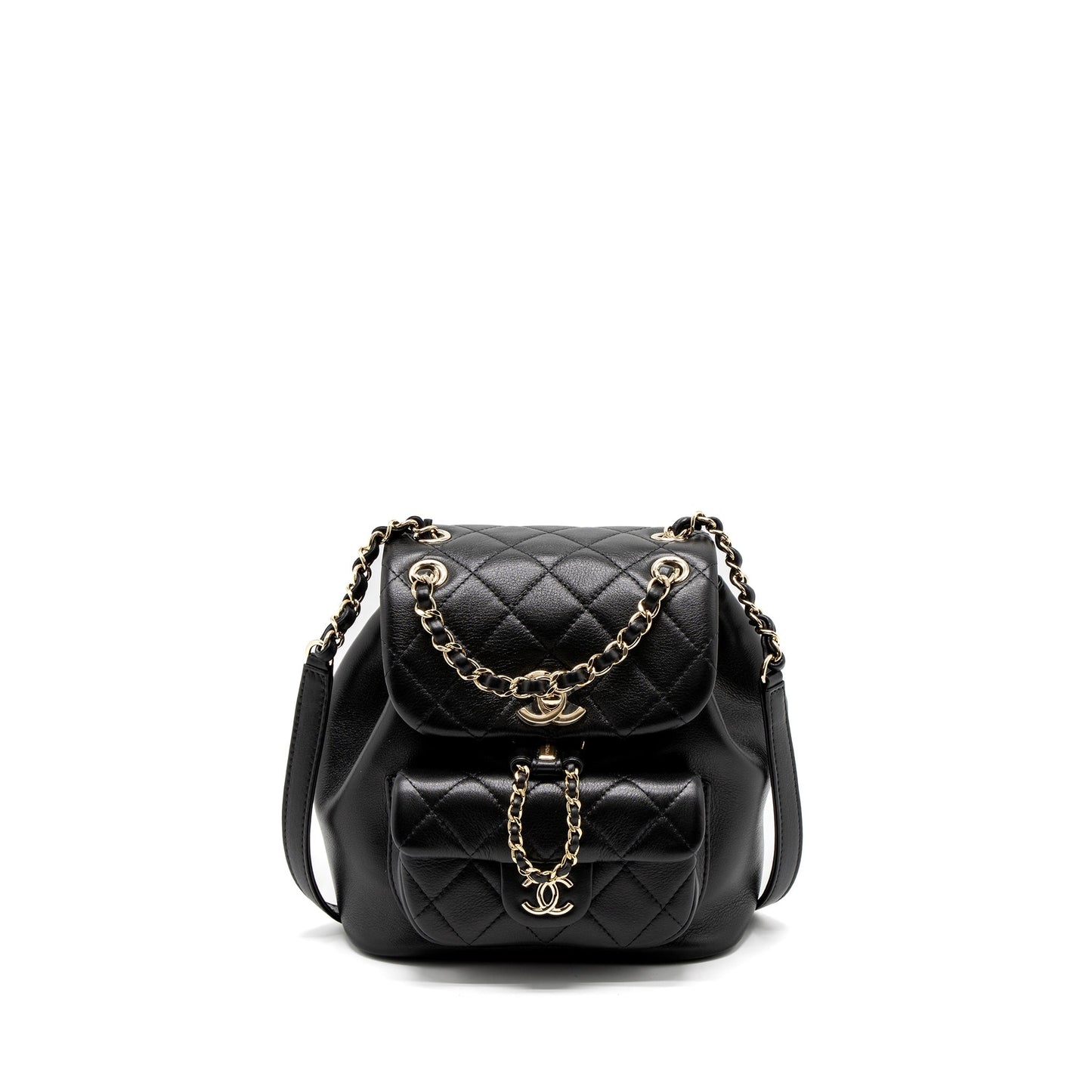 Chanel 23C Duma Backpack Calfskin LGHW Microchip Black 4