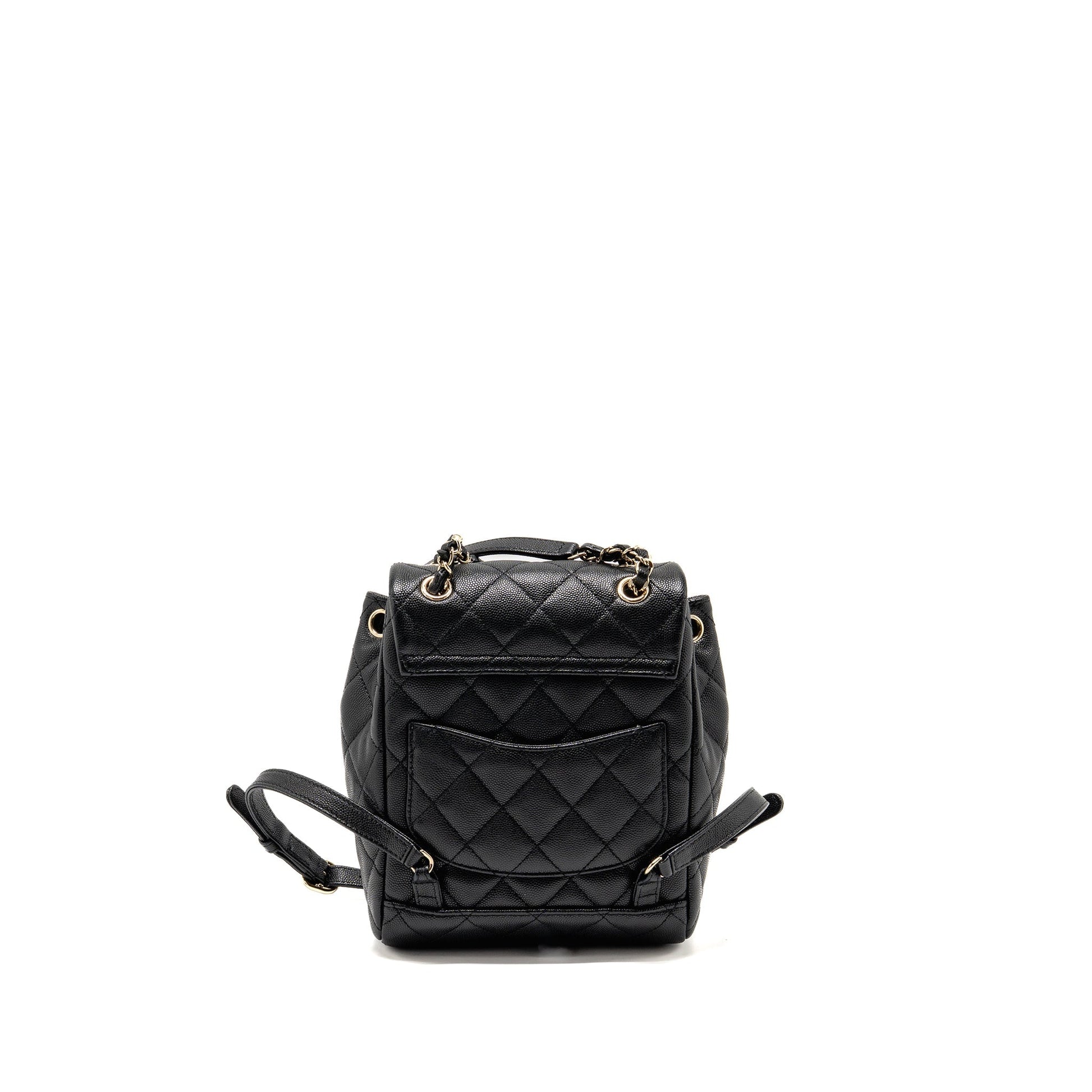 Chanel Quilted Backpack Caviar LGHW Microchip Black Microchip 1