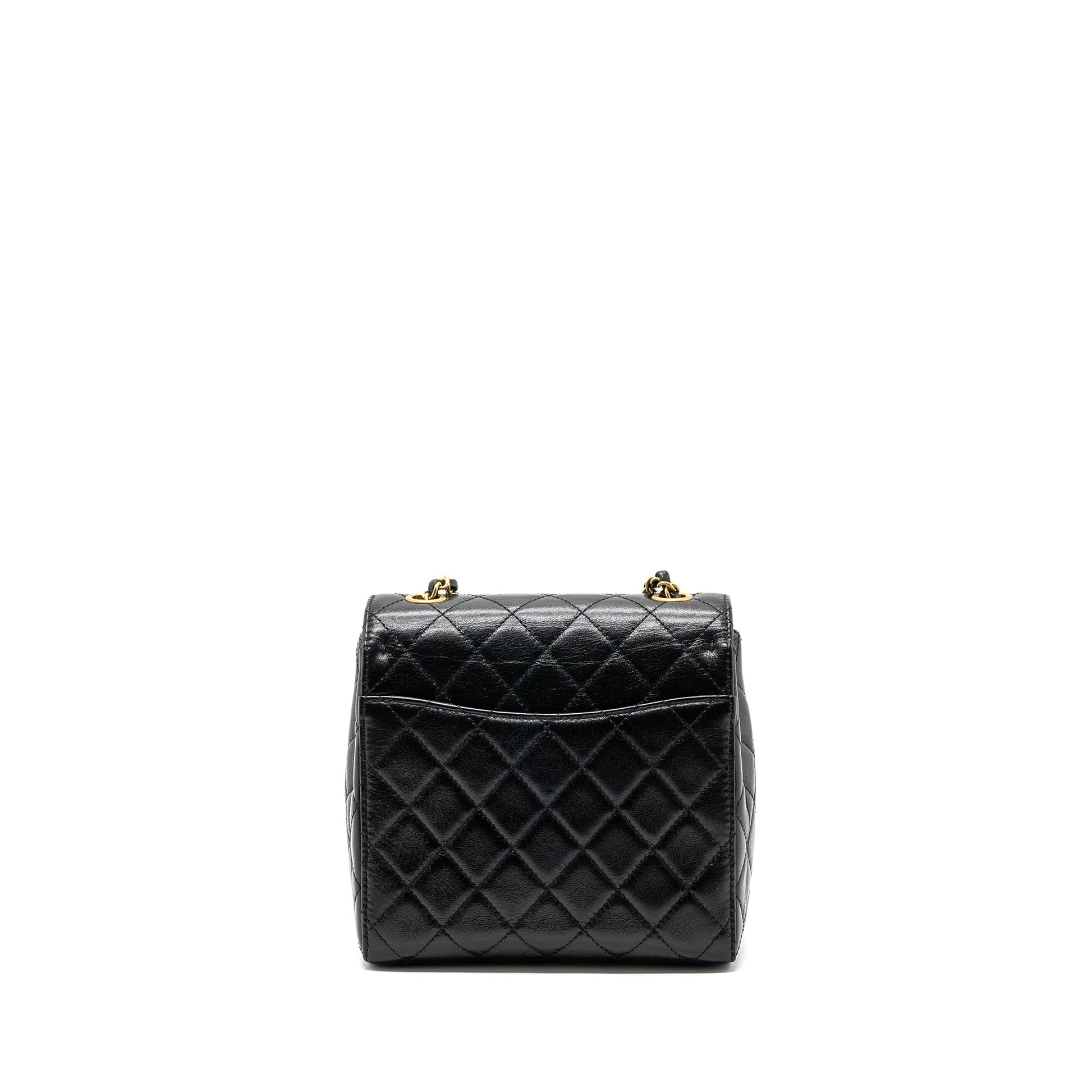 Chanel 22K retro new square flap goatskin Black Shoulder Bag