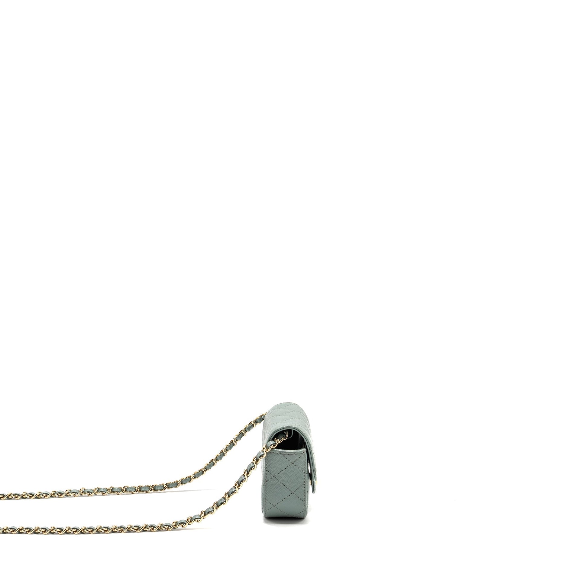 Chanel Flap Vanity Caviar Light LGHW Green Mini Bag