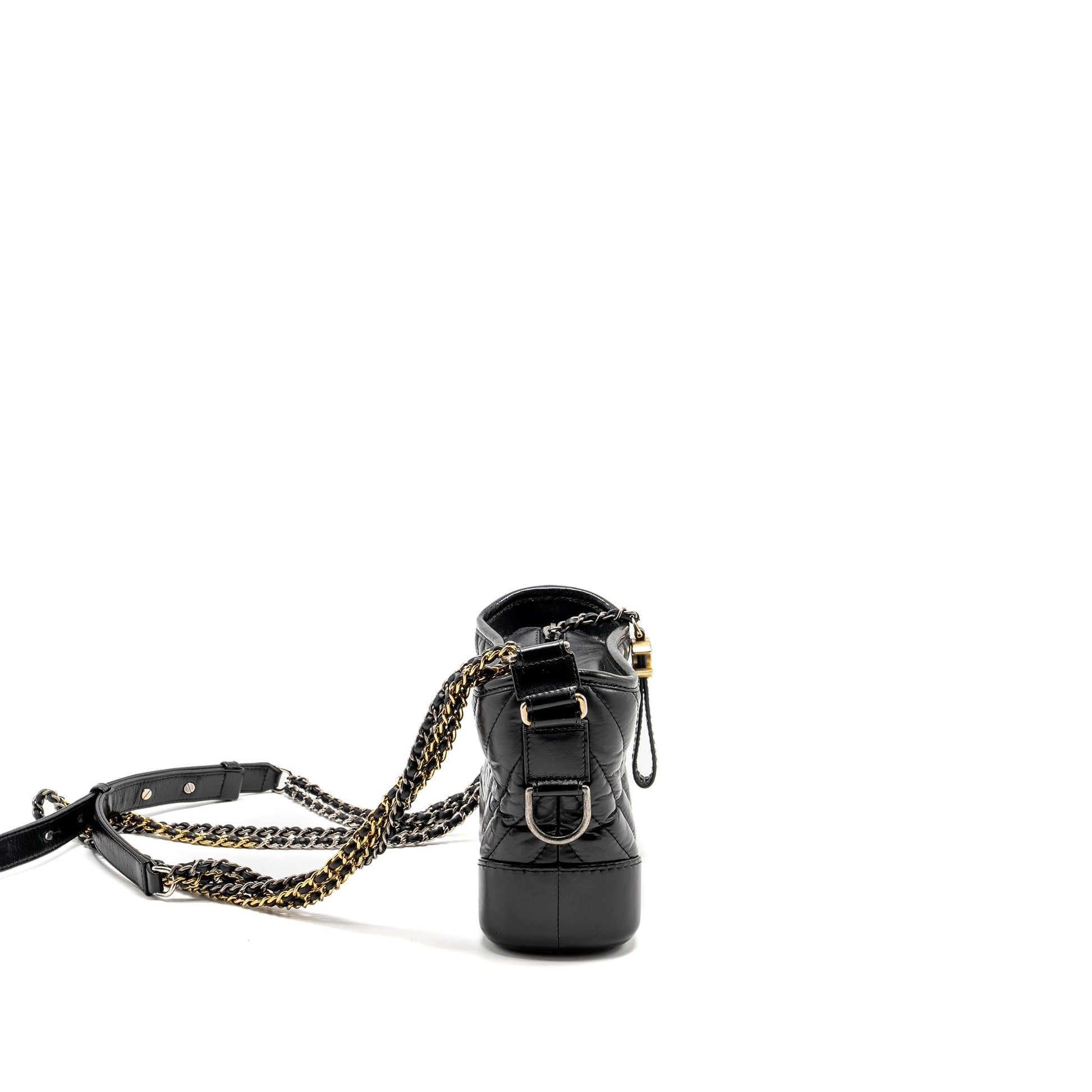 Chanel Chevron Gabrielle hobo calfskin hardware Multicolour Black Small Shoulder Bag Hardware 1