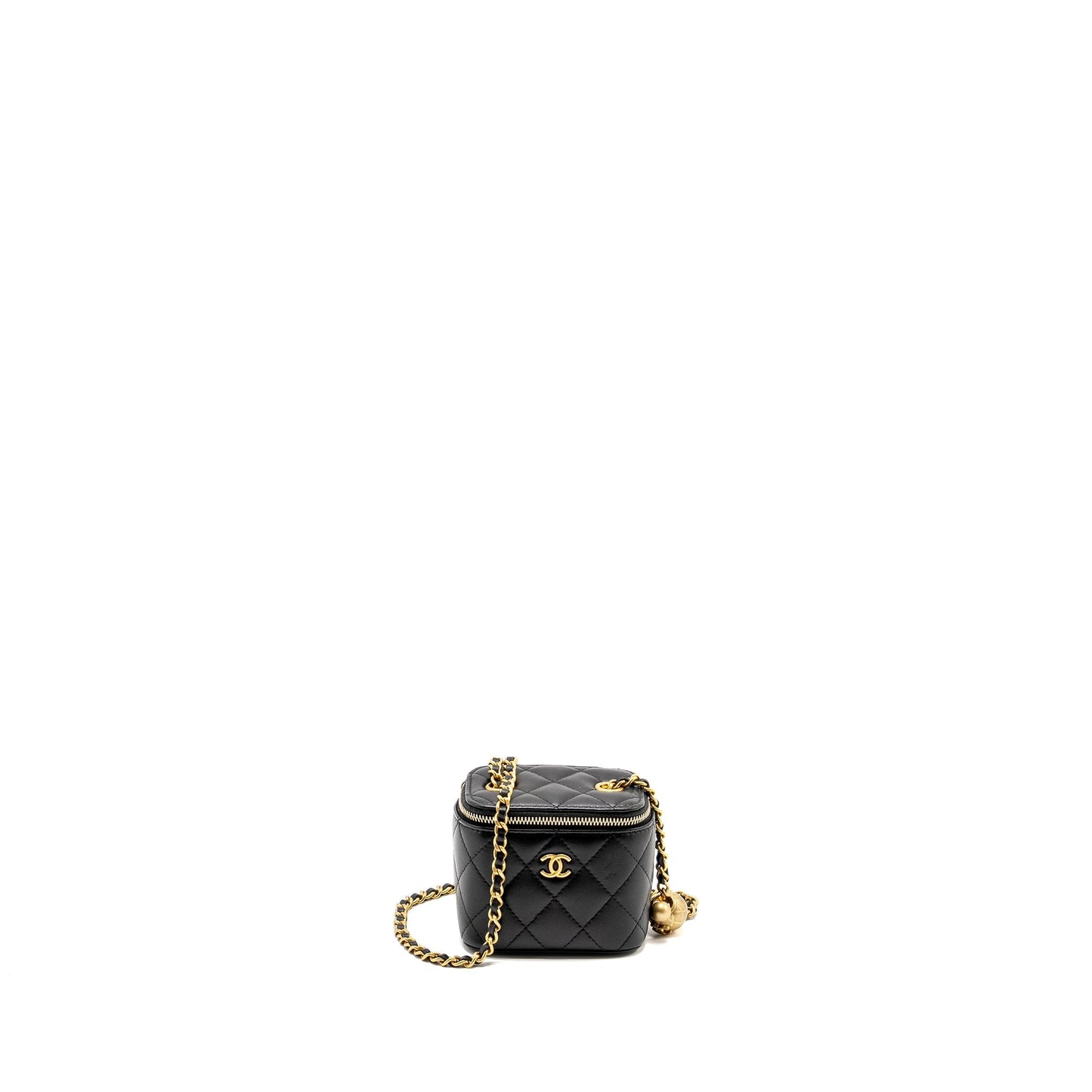 Chanel Pearl Crush Vanity Lambskin GHW Black Mini Bag 8
