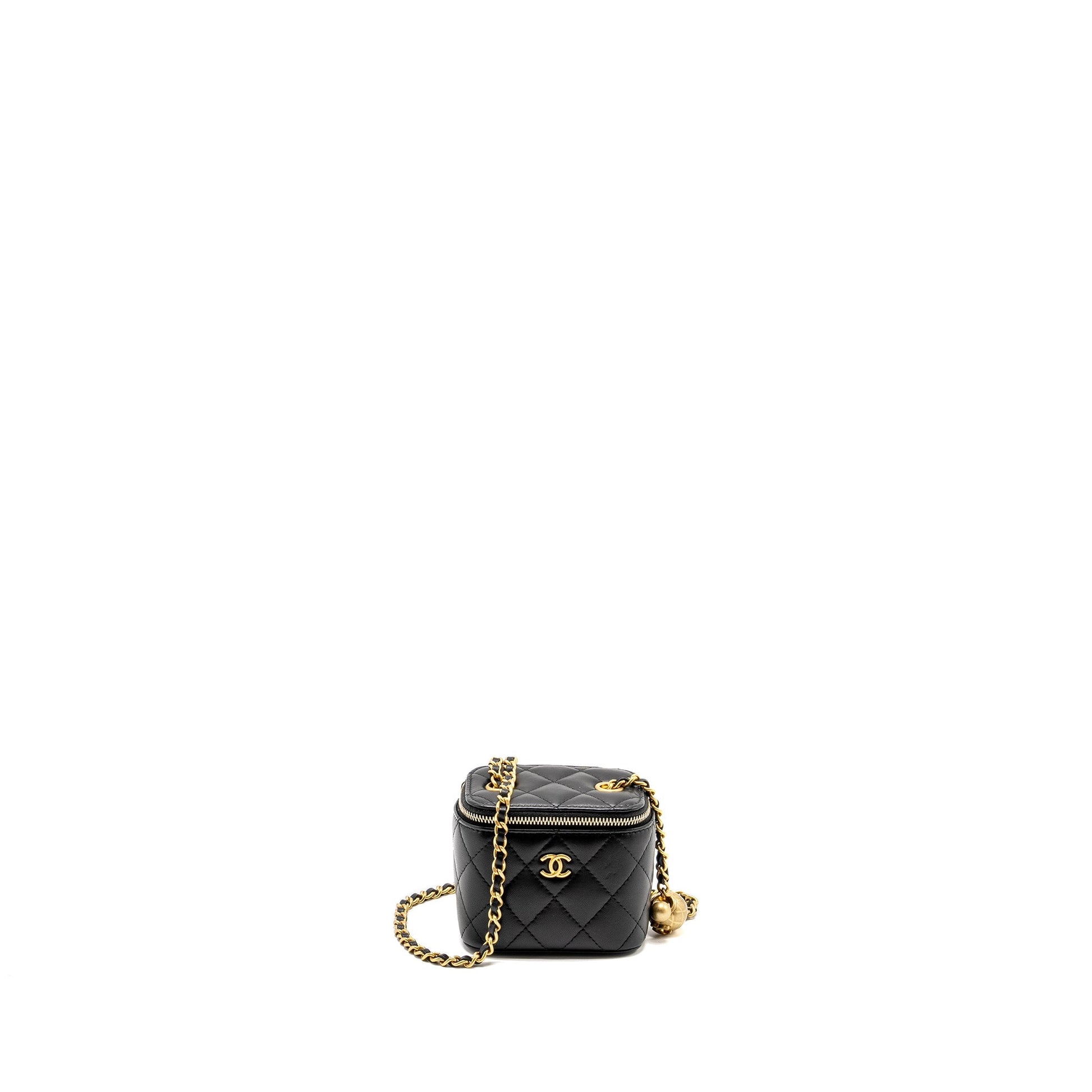 Chanel Pearl Crush Vanity Lambskin GHW Black Mini Bag 8