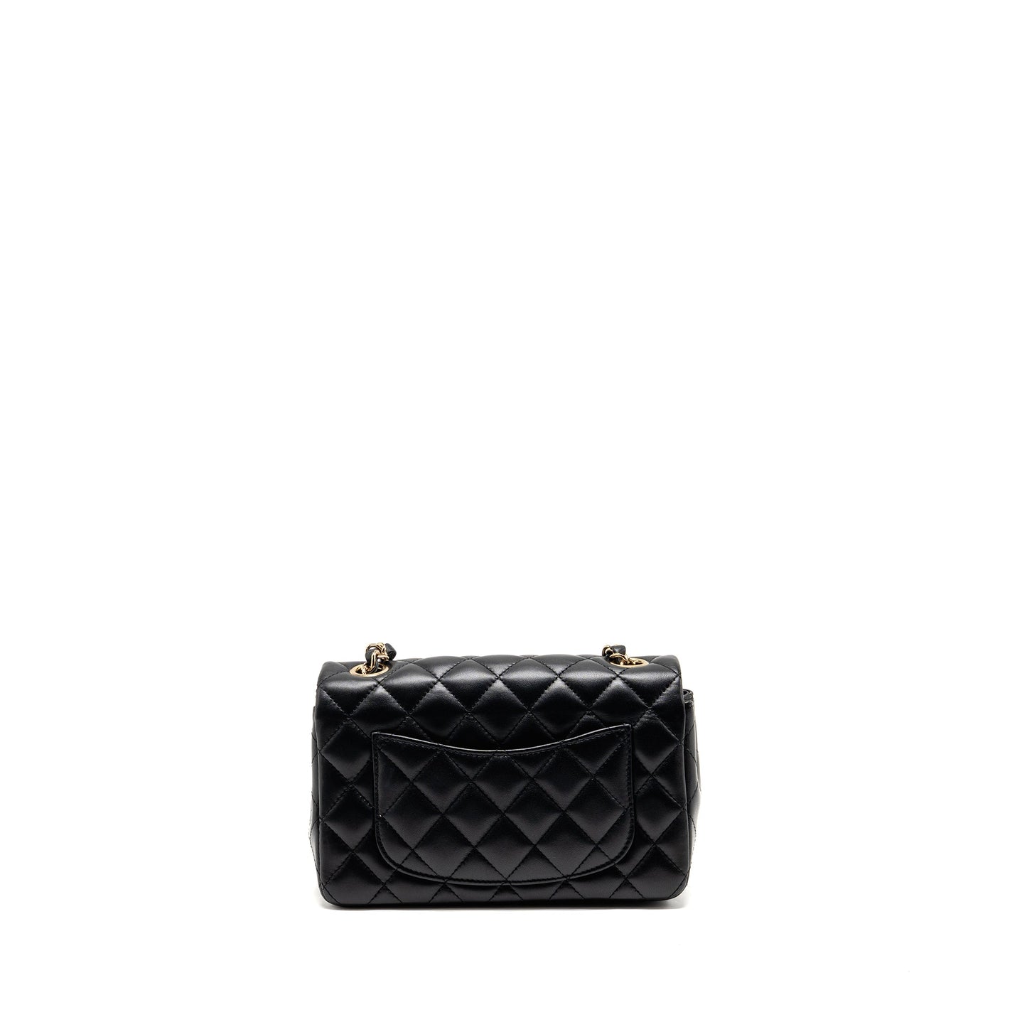 Chanel Rectangular Flap Lambskin LGHW Black Shoulder Bag Black 3