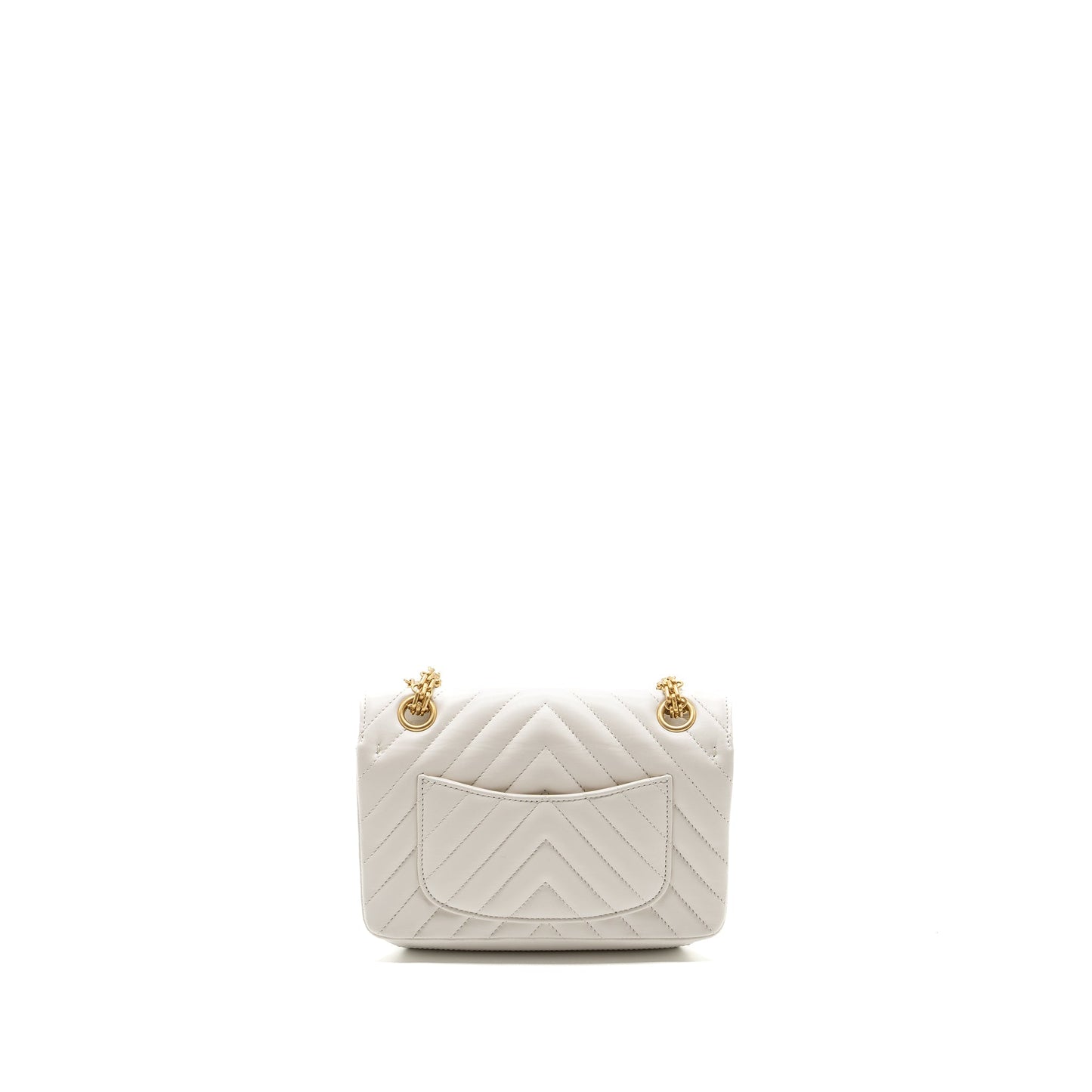 Chanel chevron 2.55 reissue flap calfskin GHW White Shoulder Bag
