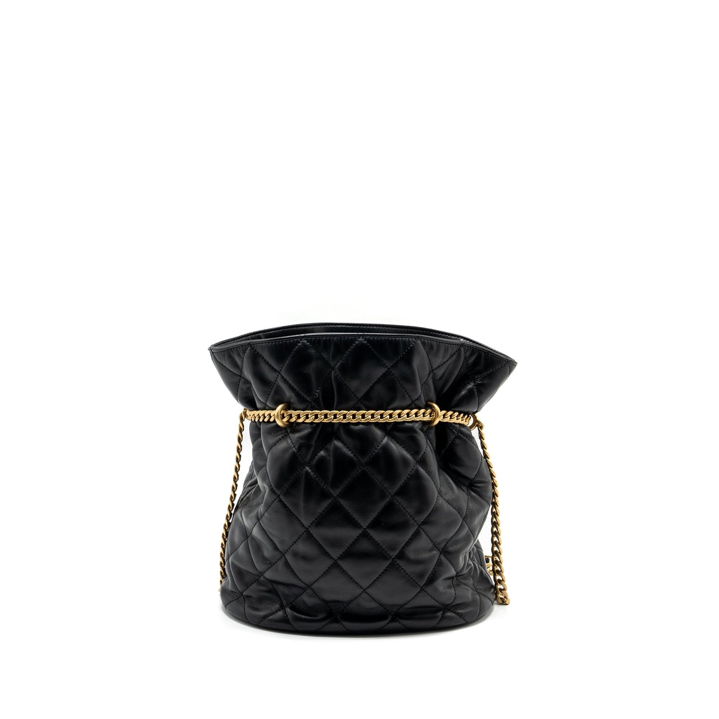 Chanel 22p Drawstring Bucket Lambskin GHW Microchip Black Jewelry