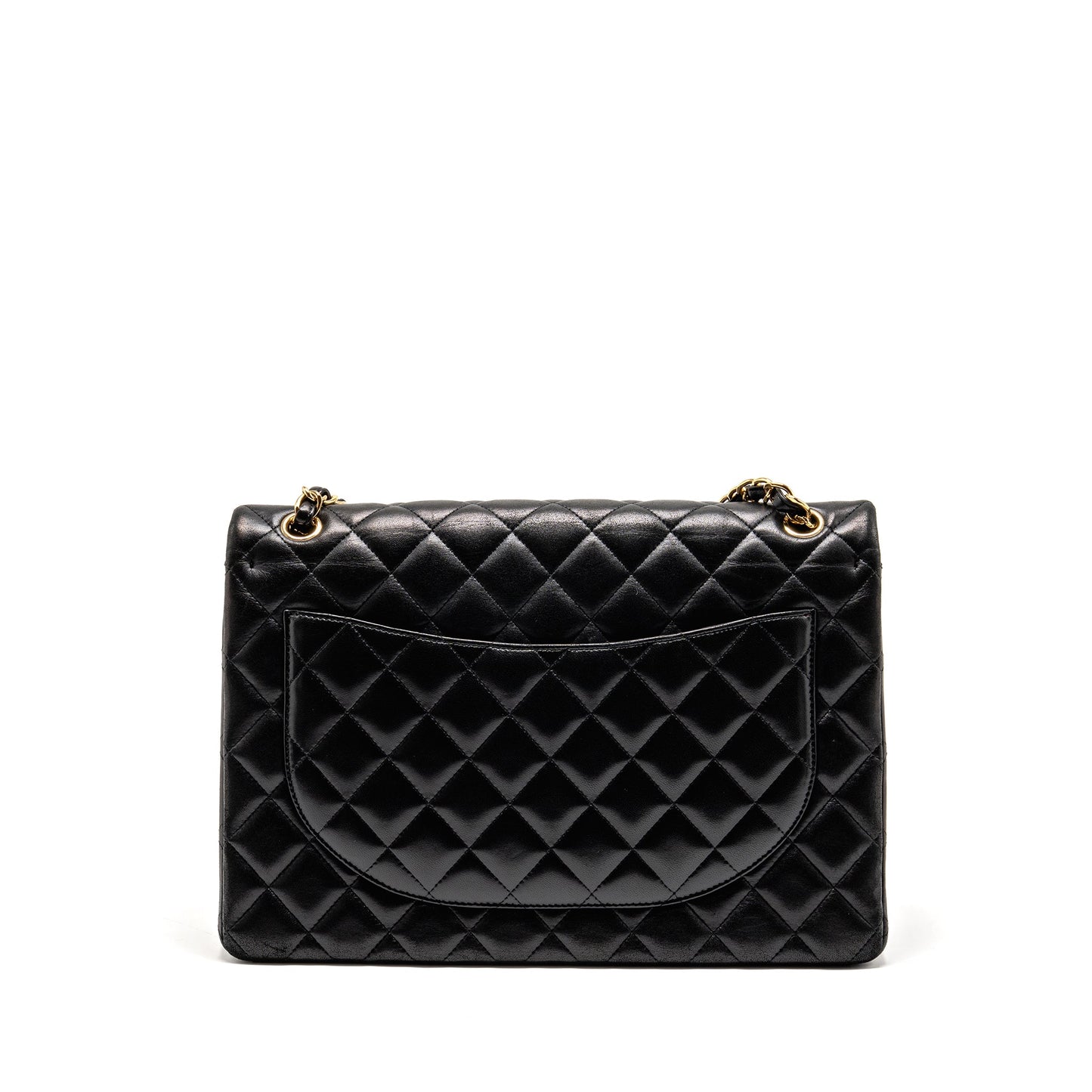 Chanel Maxi Classic Double Flap Lambskin GHW Black Shoulder Bag Ghw 1