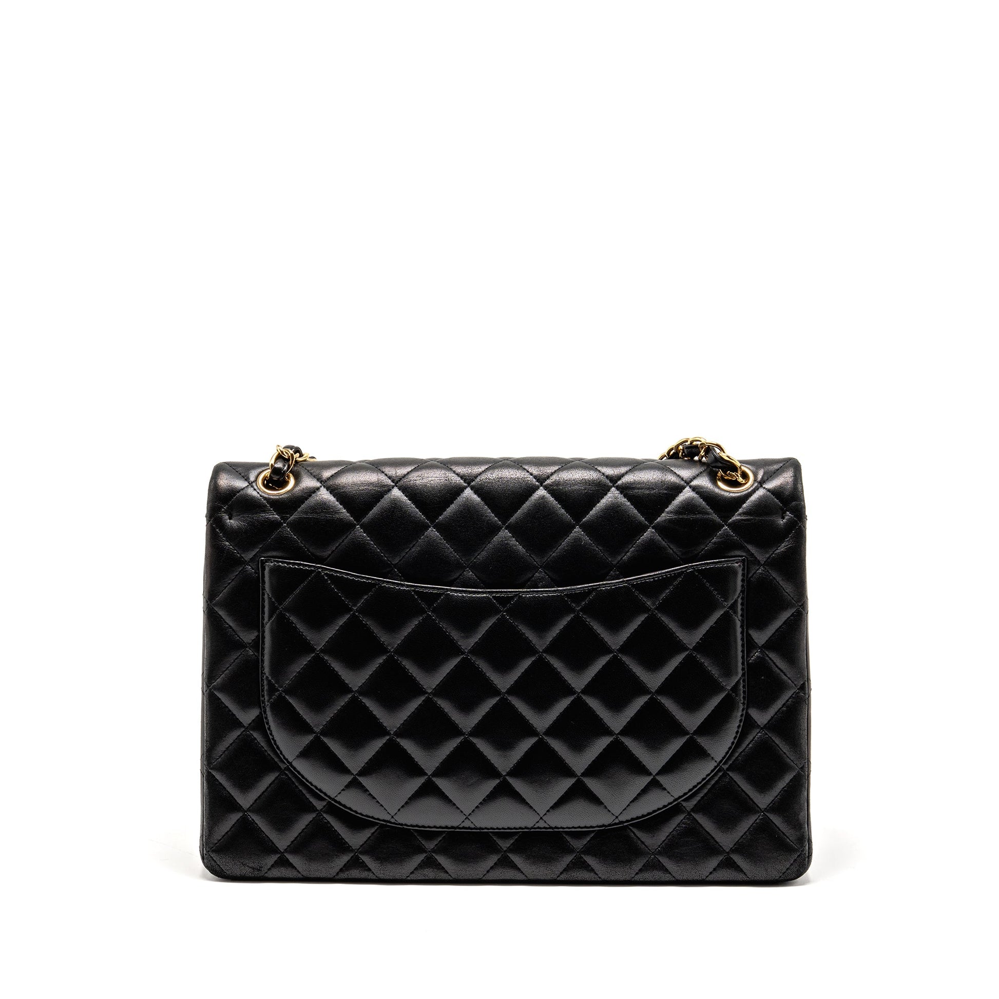 Chanel Maxi Classic Double Flap Lambskin GHW Black Shoulder Bag Ghw 1