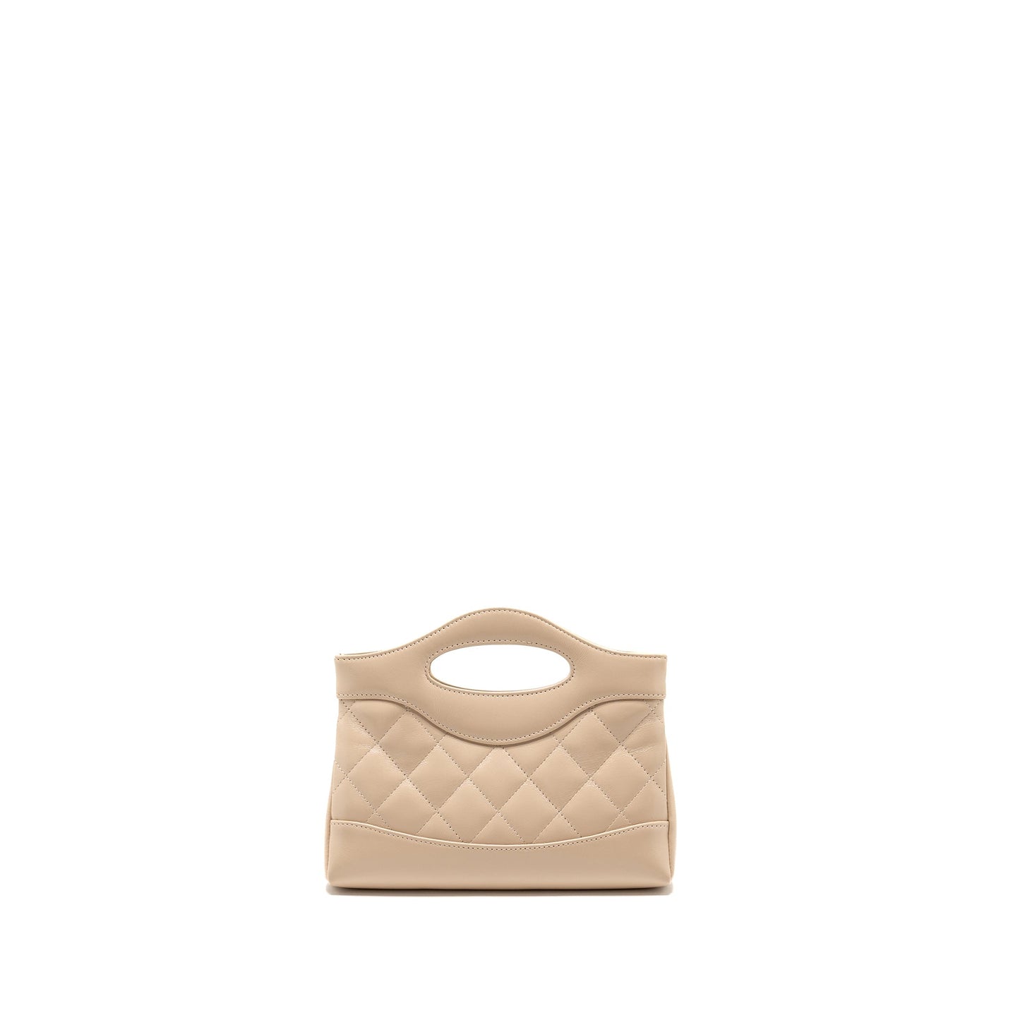 Chanel 31 shiny lambskin light LGHW microchip Beige Clutch Bag