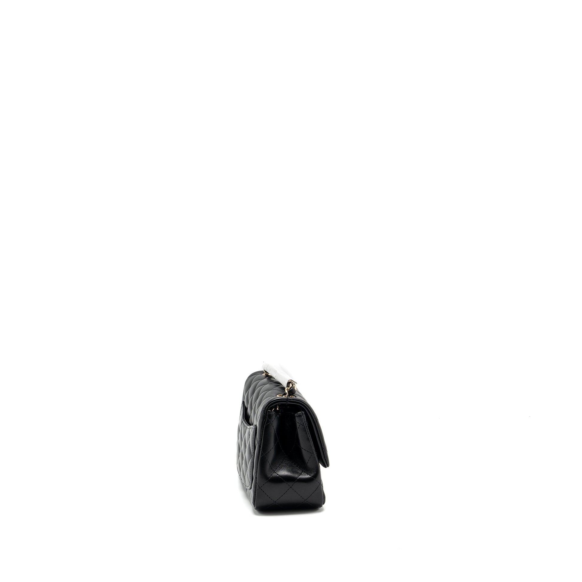 Chanel square flap lambskin LGHW microchip Black Shoulder Bag Microchip 1