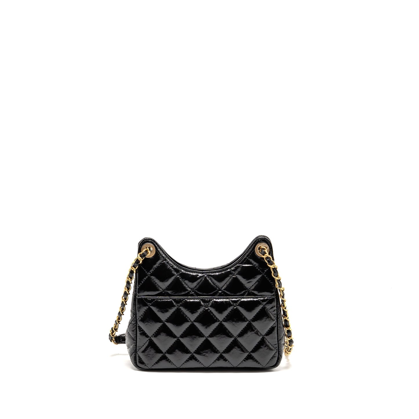 Chanel 23b hobo shiny calfskin GHW microchip Black Small Shoulder Bag