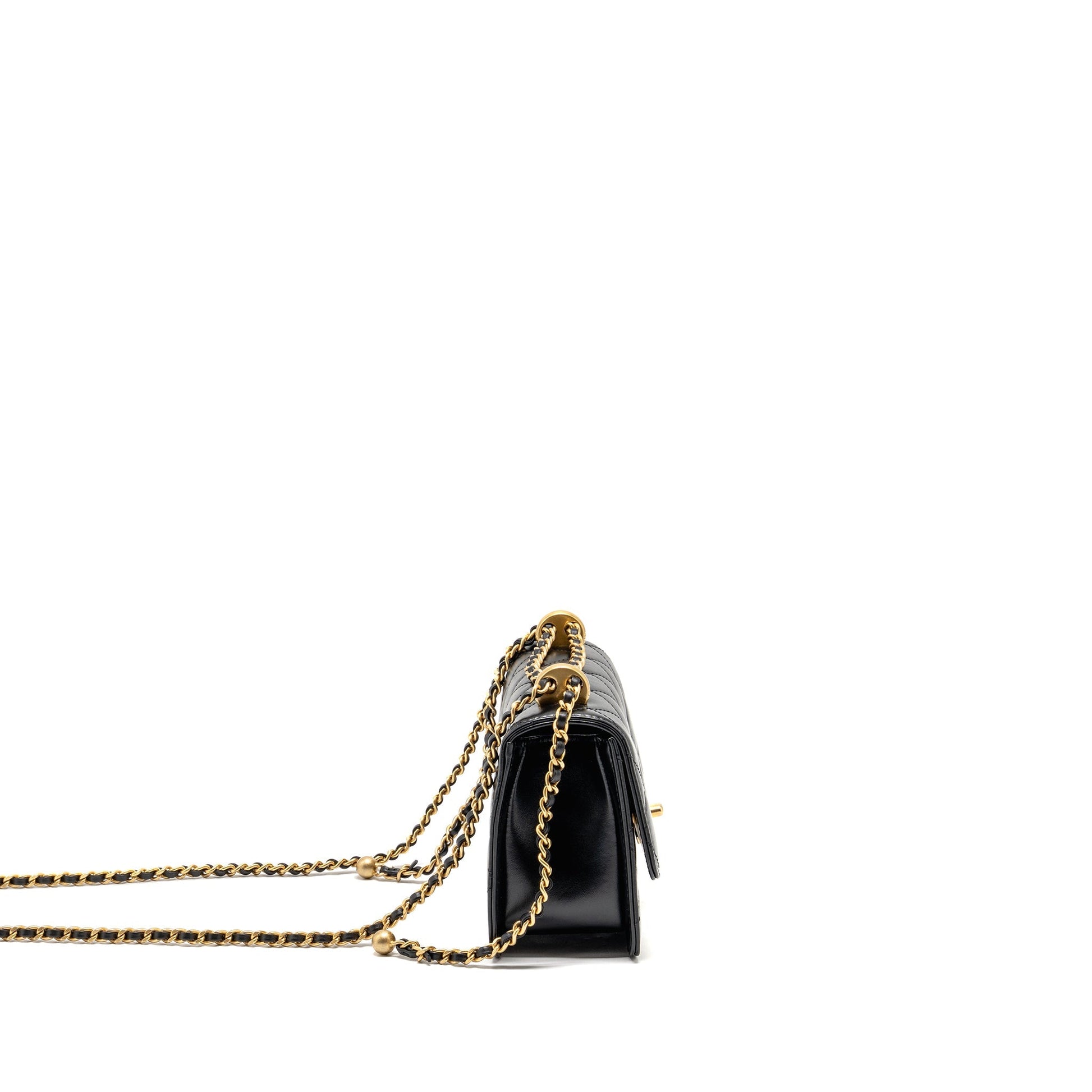 Chanel crush flap calfskin GHW microchip Black Gold Shoulder Bag 4