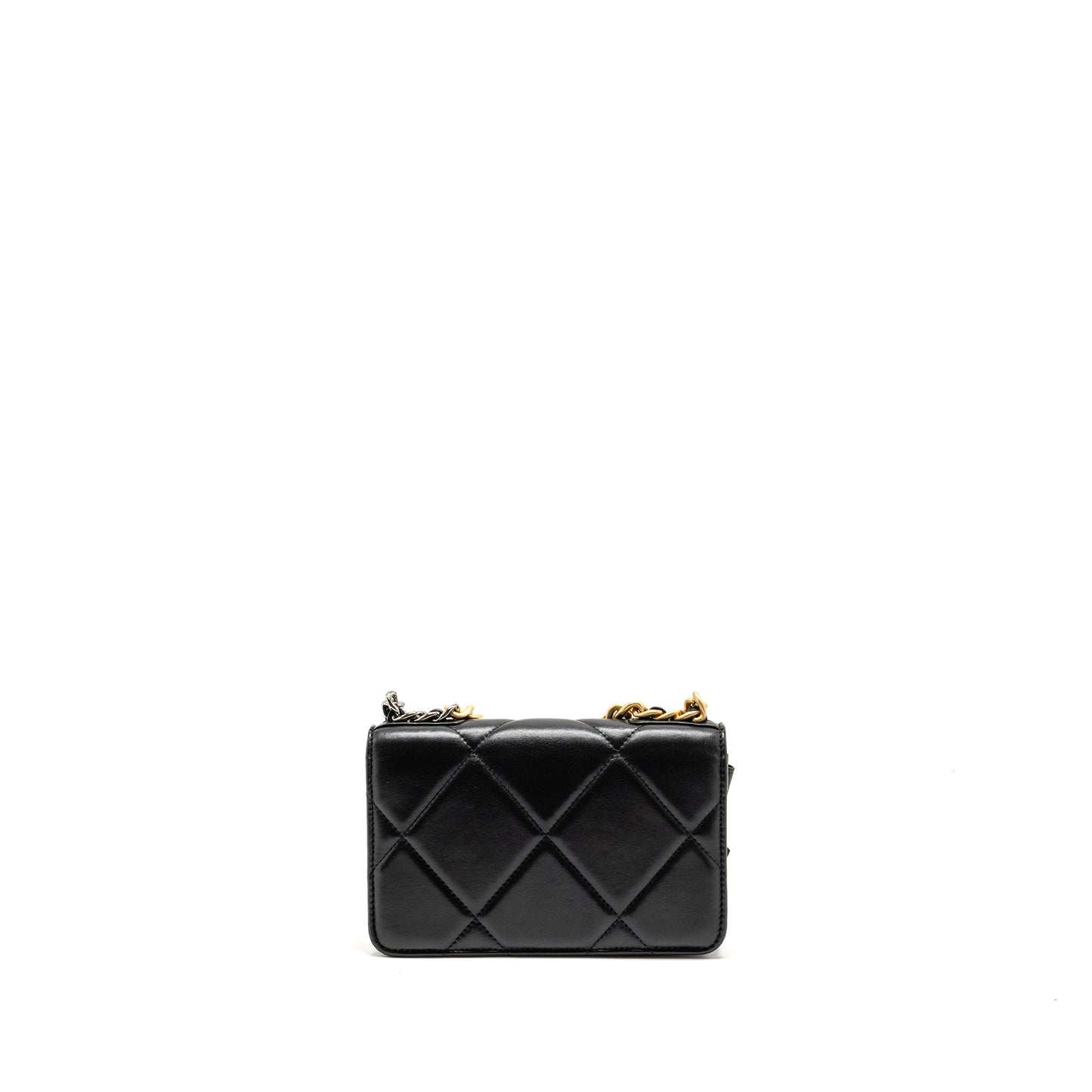 Chanel 19 On Lambskin Hardware Multicolour Black Wallet Case Multicolour Hardware