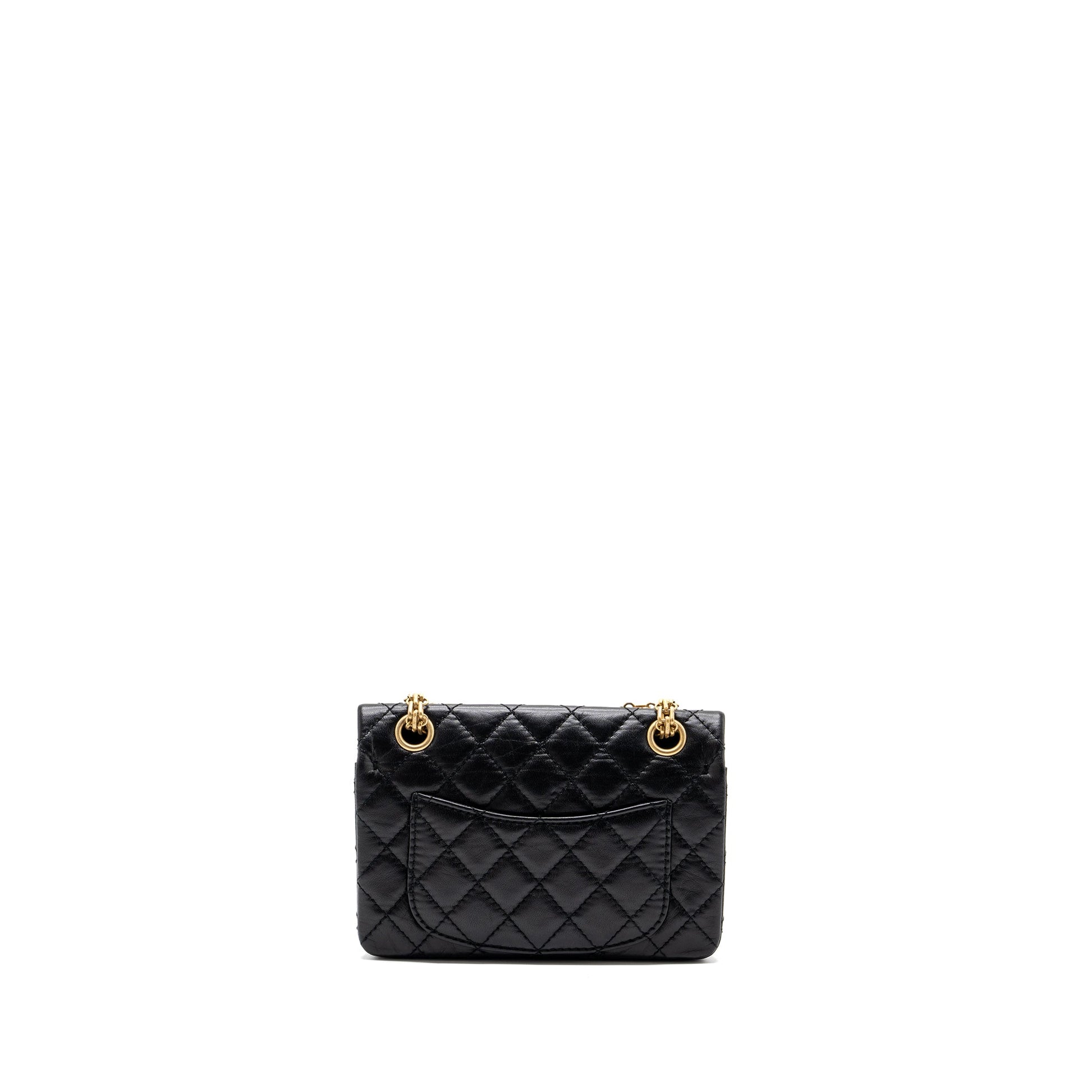 Chanel 2.55 Reissue Flap Aged Calfskin GHW Black Shoulder Bag Black Ghwmicrochip