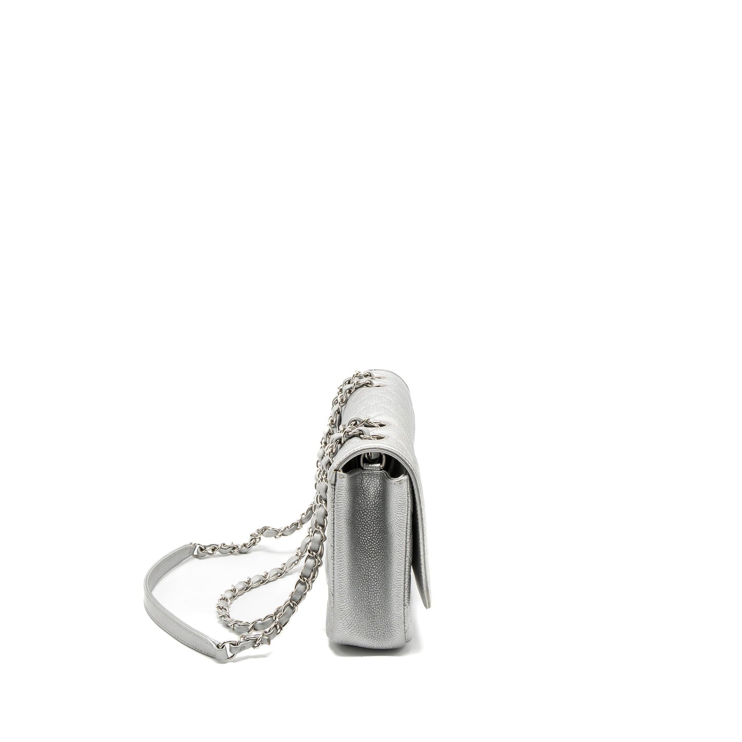 Chanel Filigree Flap Caviar SHW Silver Shoulder Bag