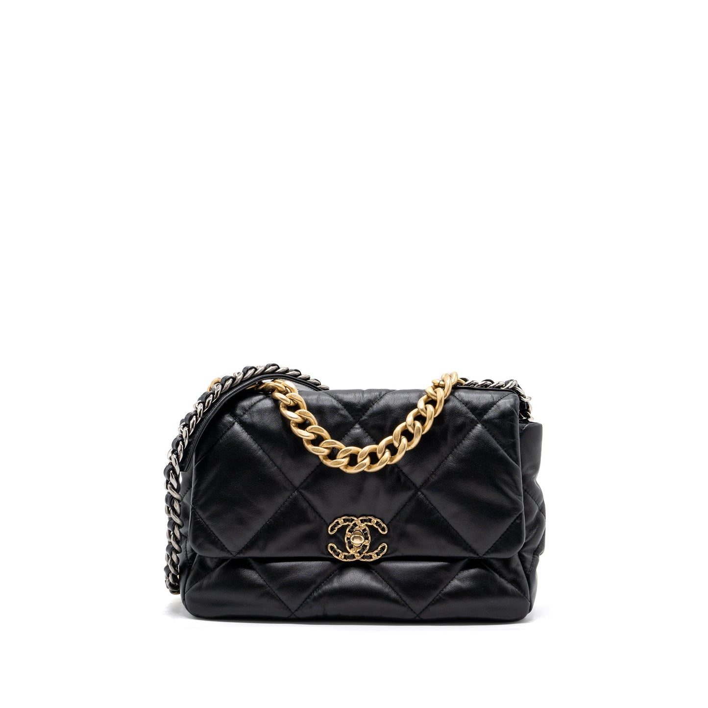 Chanel 19 Goatskin hardware Multicolour Black Handbag 5