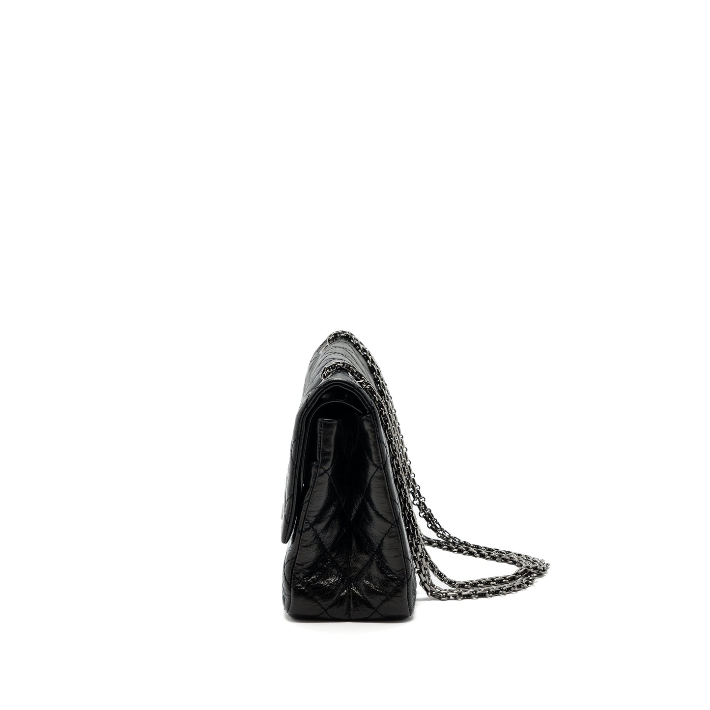Chanel 2.55 226 Reissue Double Flap Grained Black Shoulder Bag