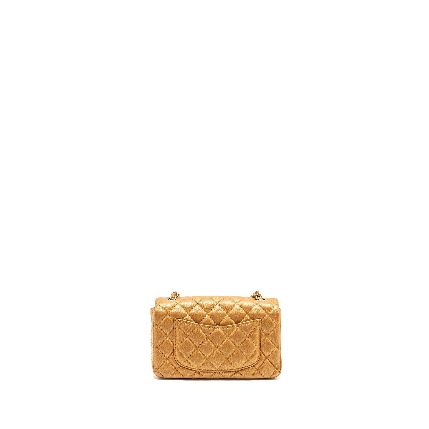 Chanel Rectangular Flap Calfskin Iridescent Dark GHW Gold Shoulder Bag