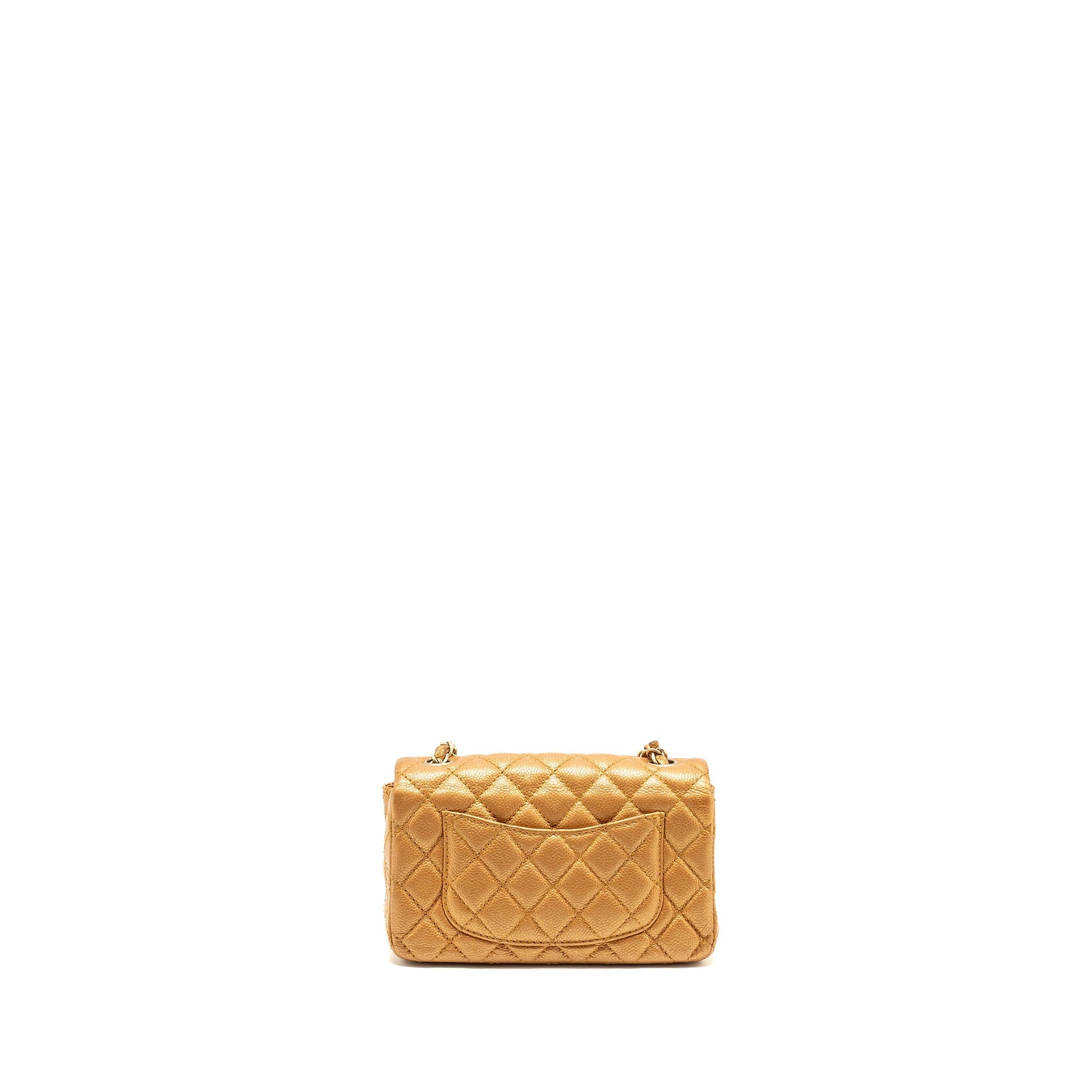 Chanel Rectangular Flap Calfskin Iridescent Dark GHW Gold Shoulder Bag