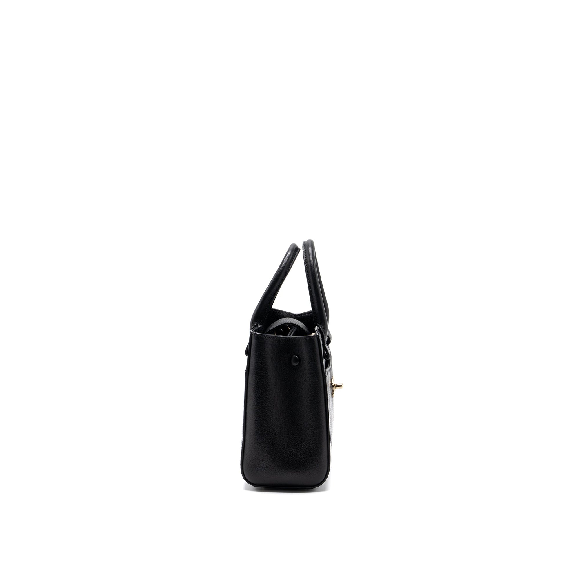 Chanel top handle grained calfskin LGHW Black Small Tote Bag