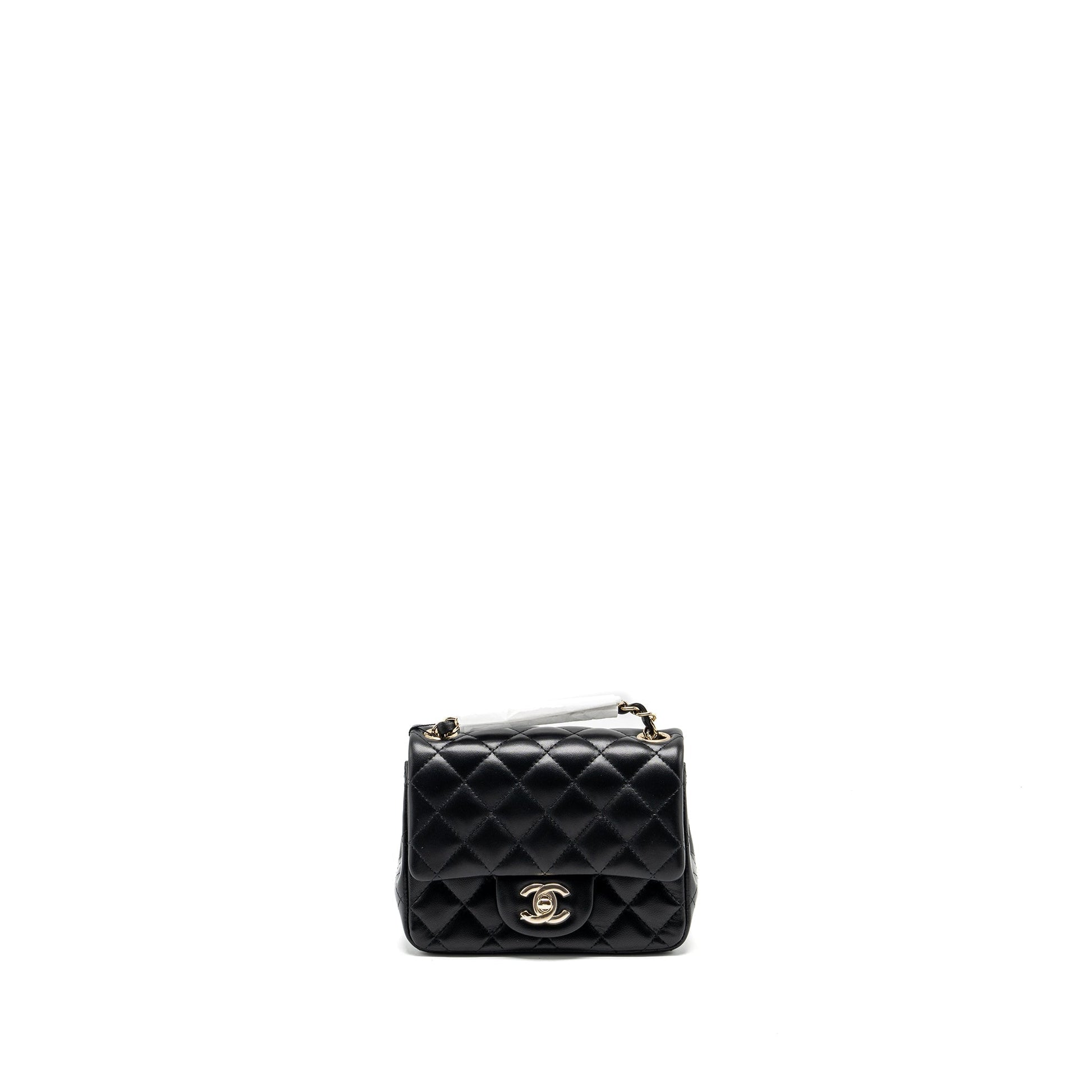 Chanel square flap lambskin LGHW microchip Black Shoulder Bag Microchip 1