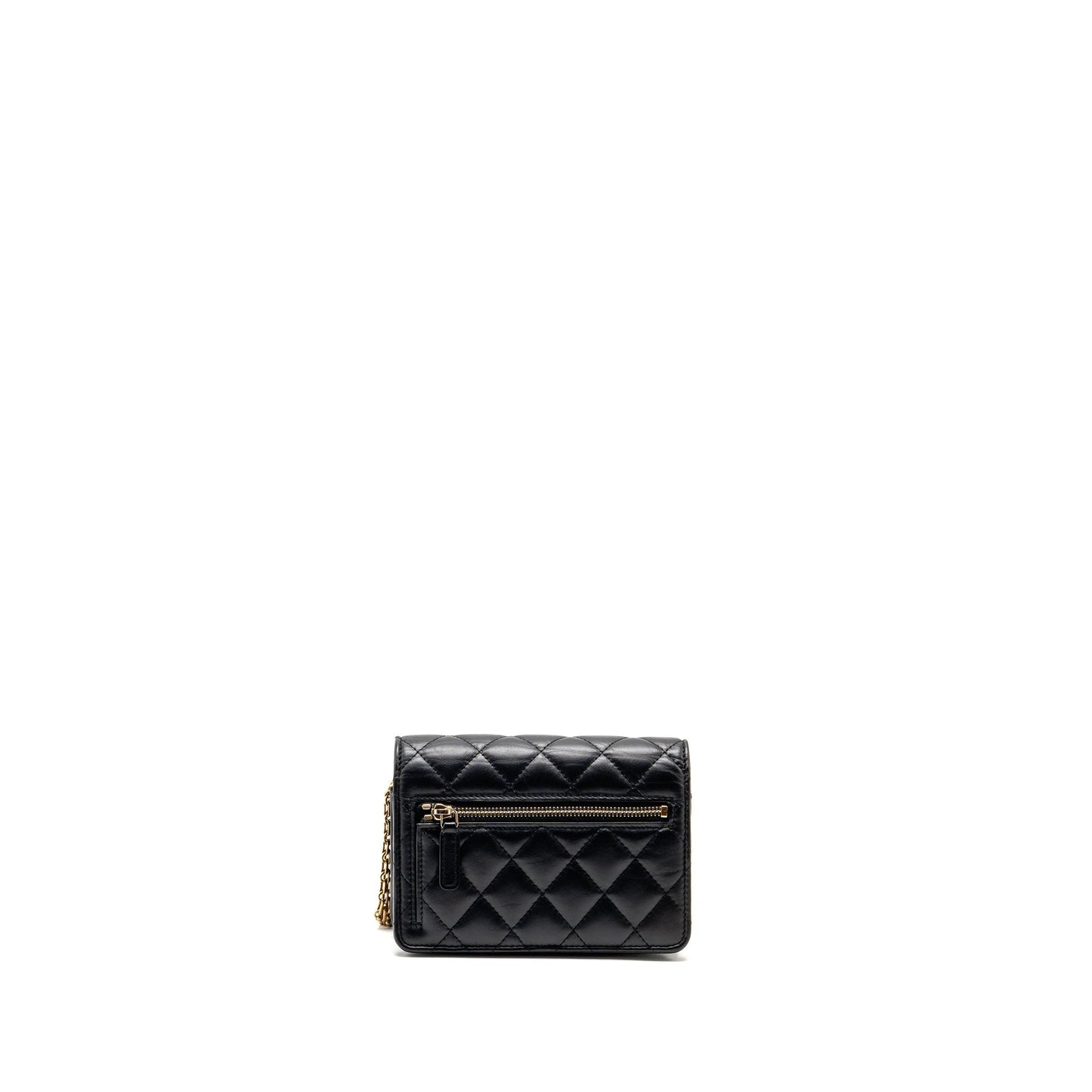 Chanel 2.55 Reissue on Aged Calfskin GHW Black Wallet Case Black Ghwmicrochip