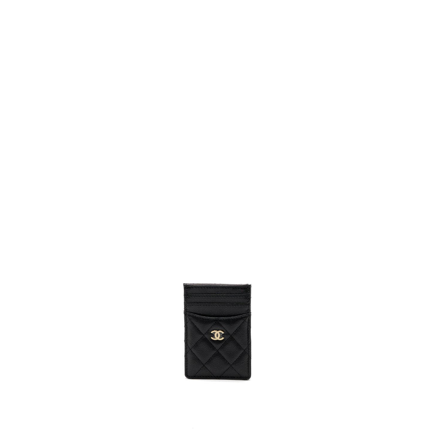 Chanel 23K vertical card holder caviar LGHW Black Wallet Case