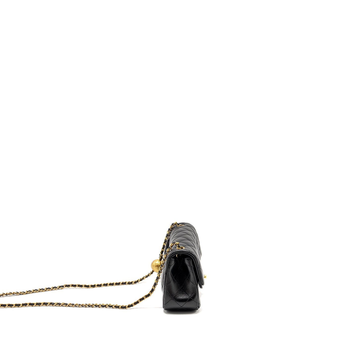 Chanel 24k Pearl Crush Rectangular Flap Shiny Black Shoulder Bag